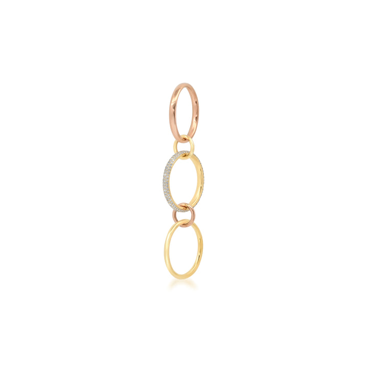 Solid Gold/ 3 Stackable Rings Connectors (small) Full Eternity / Micro Pave Diamond Band