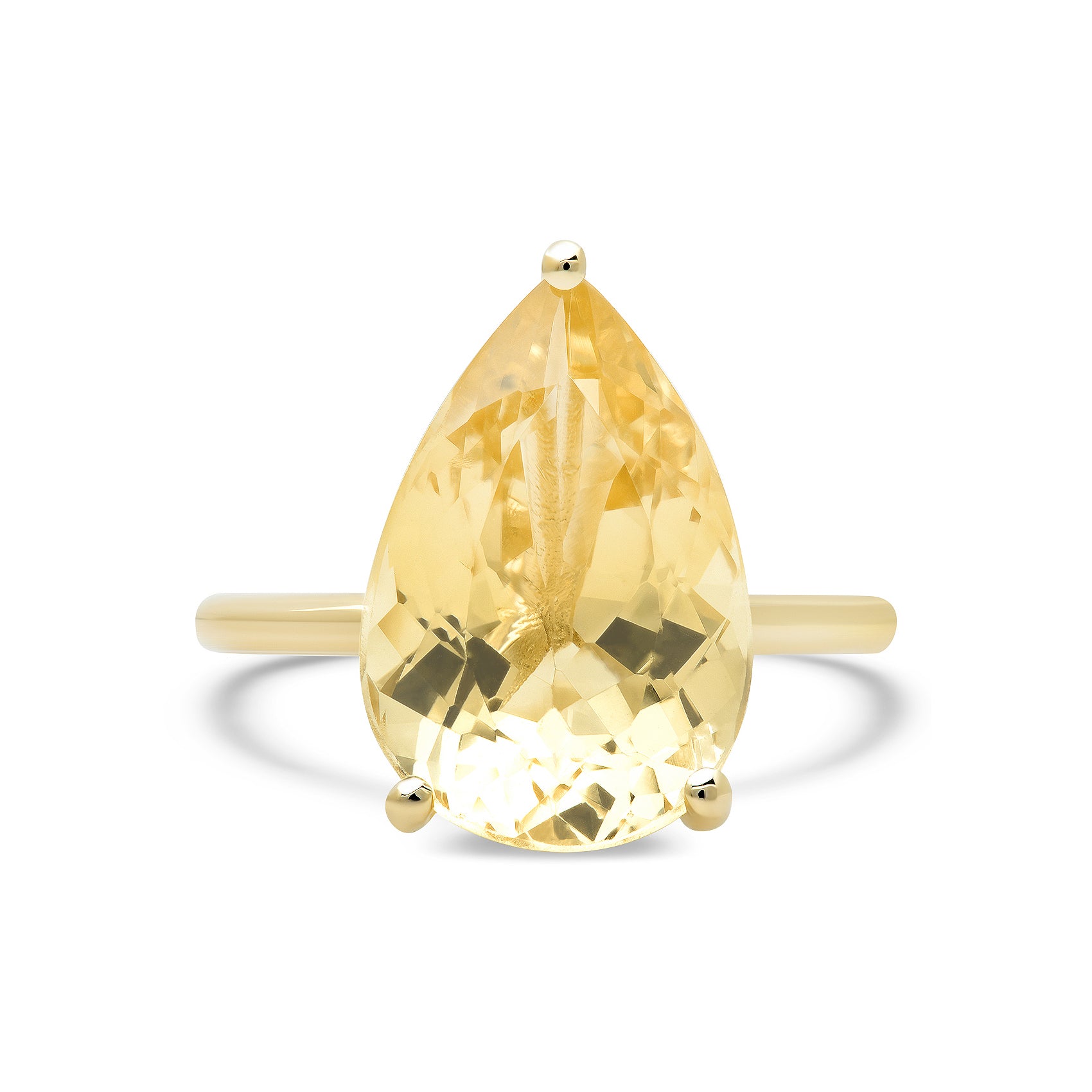 5.29 ct Pear Shape Golden Beryl Ring / Luxury Ring / Luxury Jewelry / Yellow Diamond Looking Ring /Natural Yellow Stone Ring