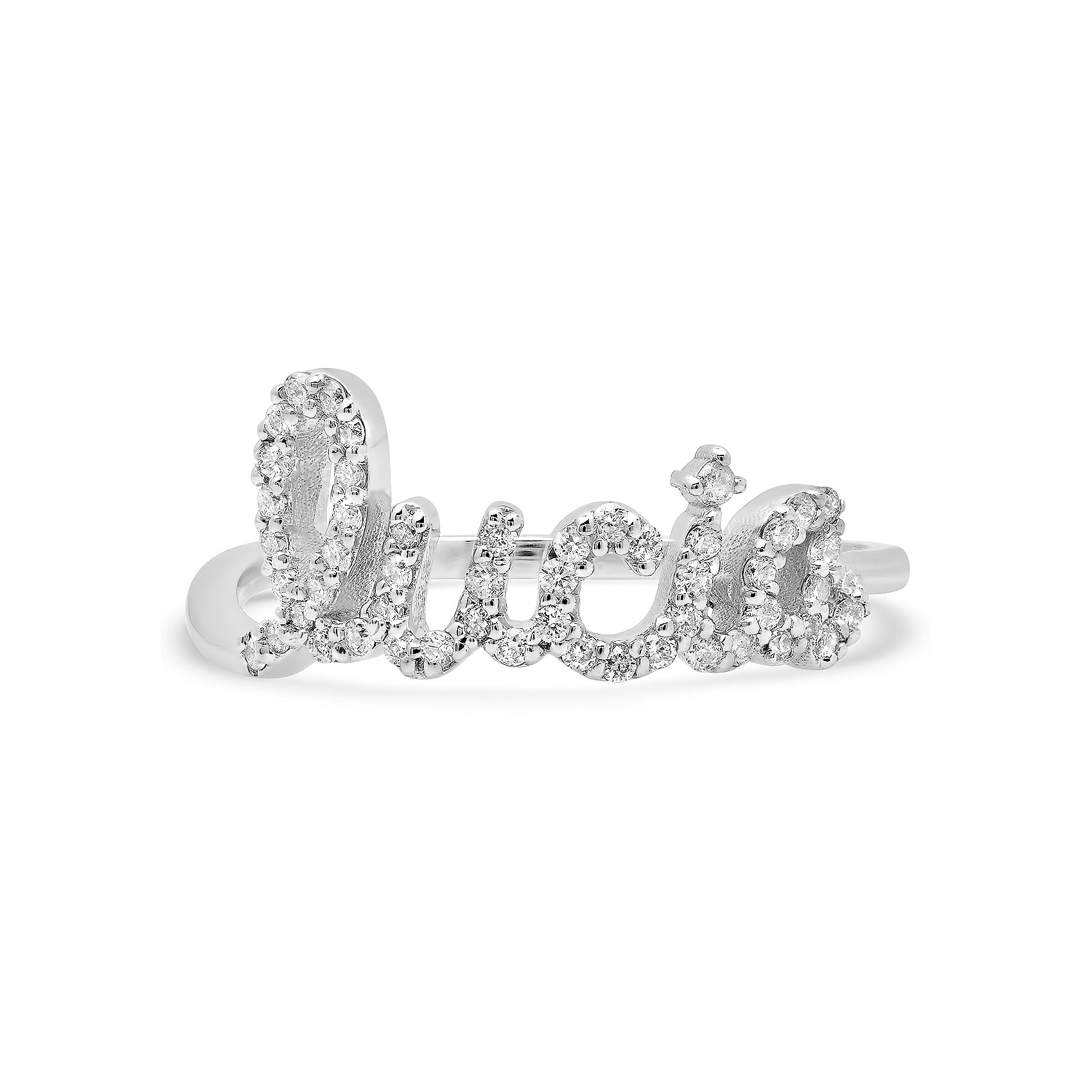Personalized Diamond Name Ring with Custom Letters in 14k Gold