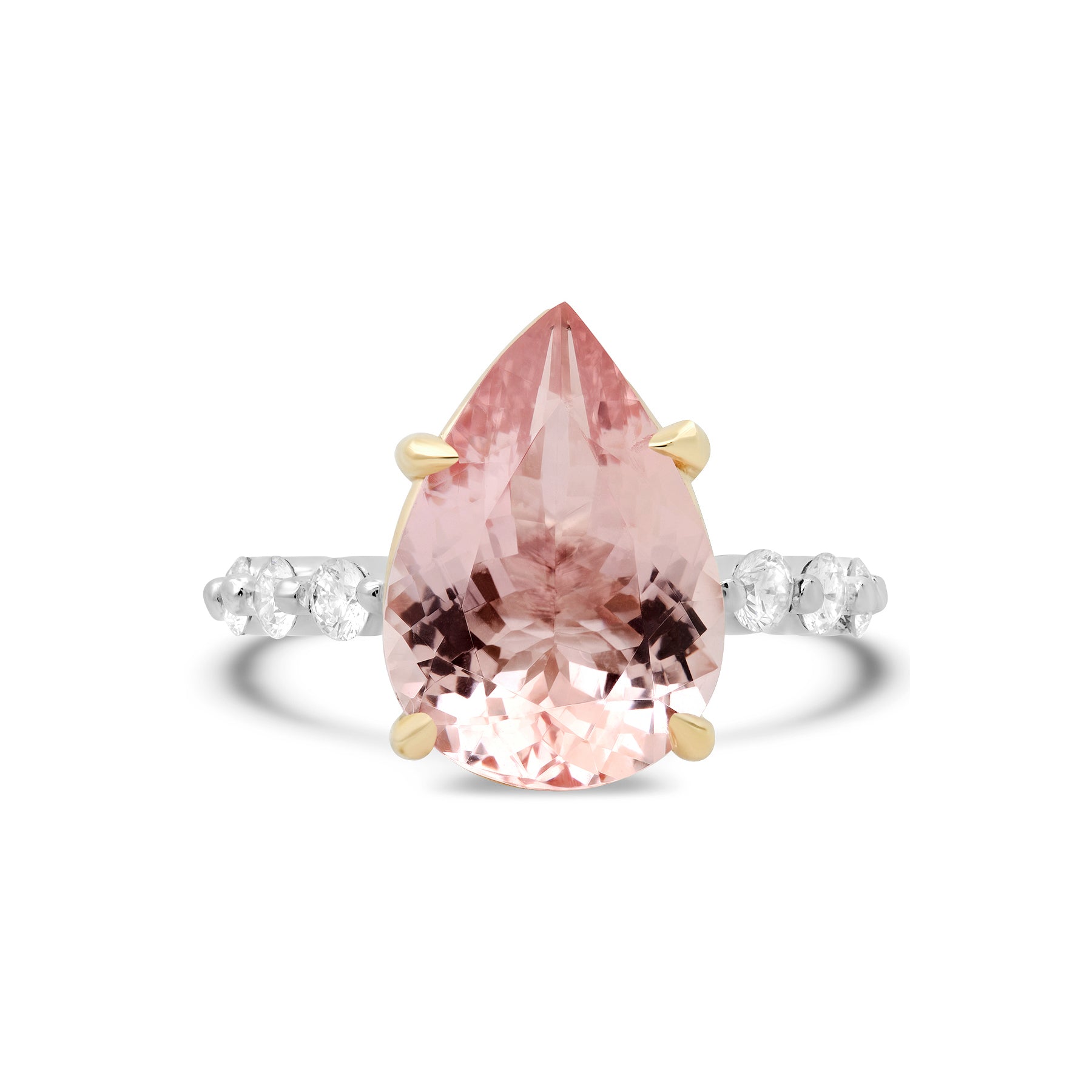Morganite Engagement Ring | Premium Pink Oval in Two-Tone Gold