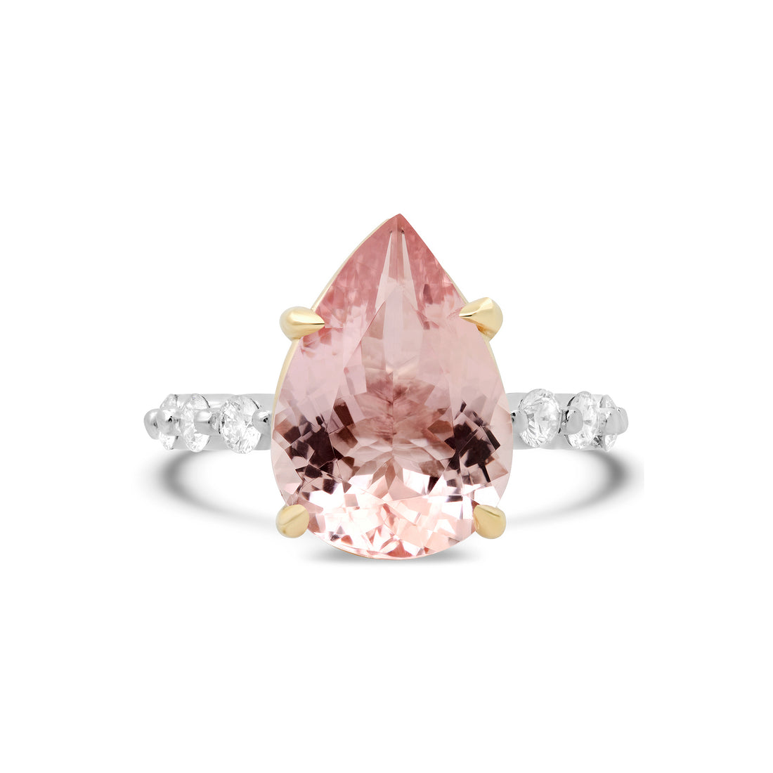 Morganite Engagement Ring | Premium Pink Oval in Two-Tone Gold