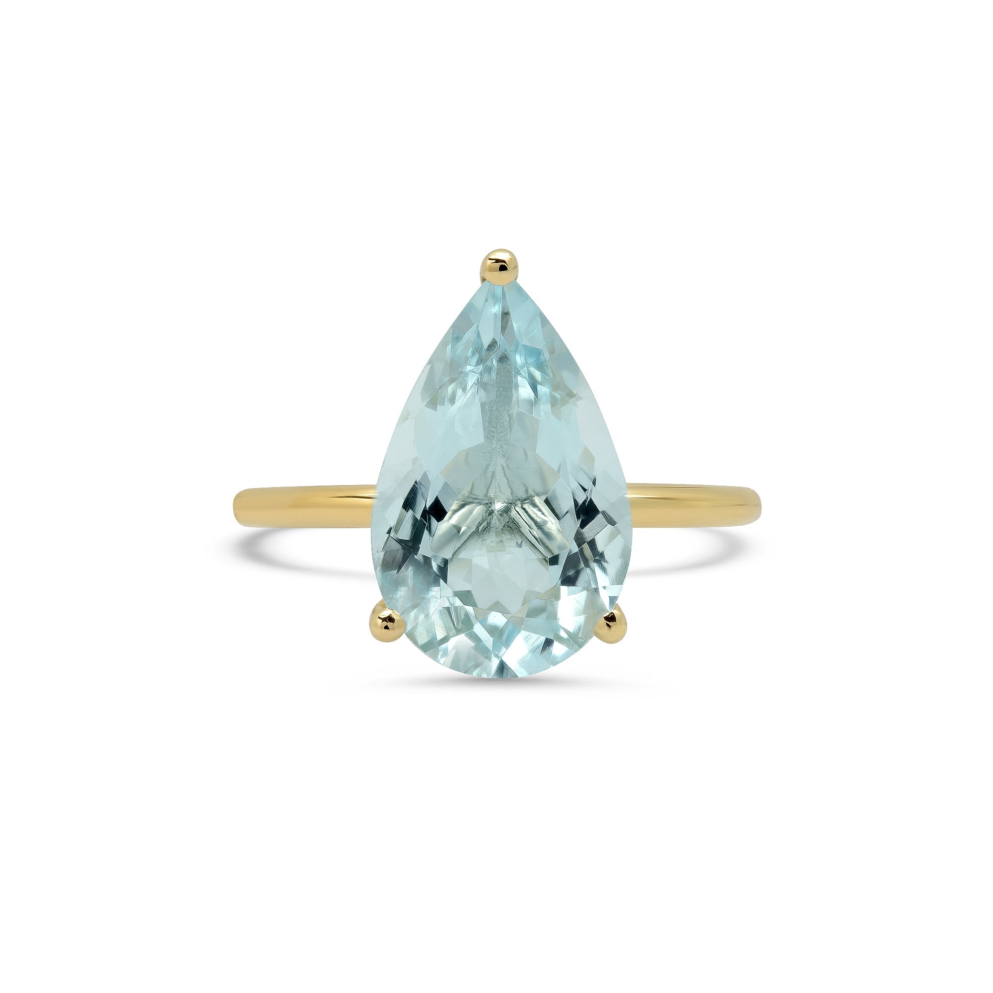pear aquamarine ring 4 ct march birthstone