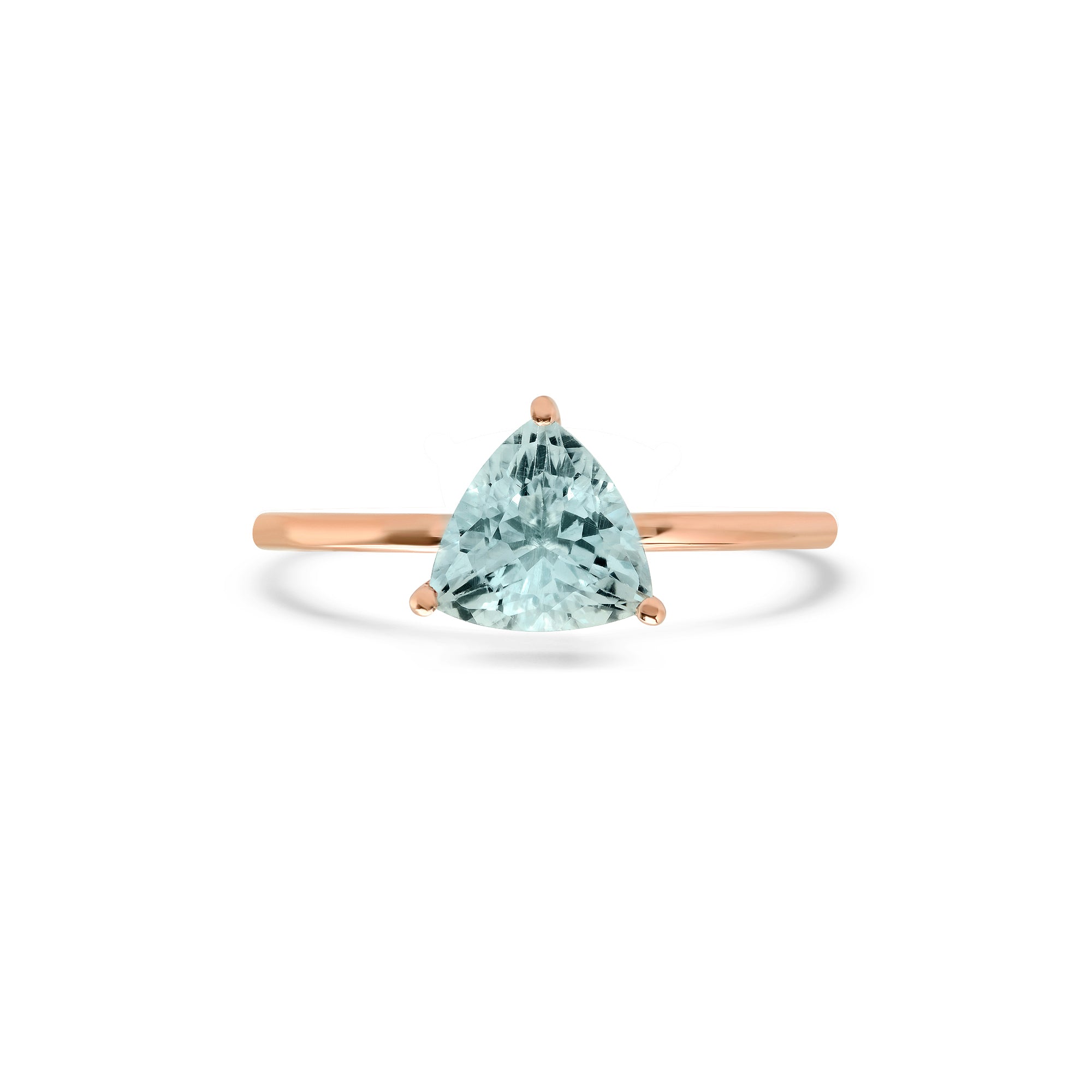 Trillion aquamarine ring 1 ct 14k gold