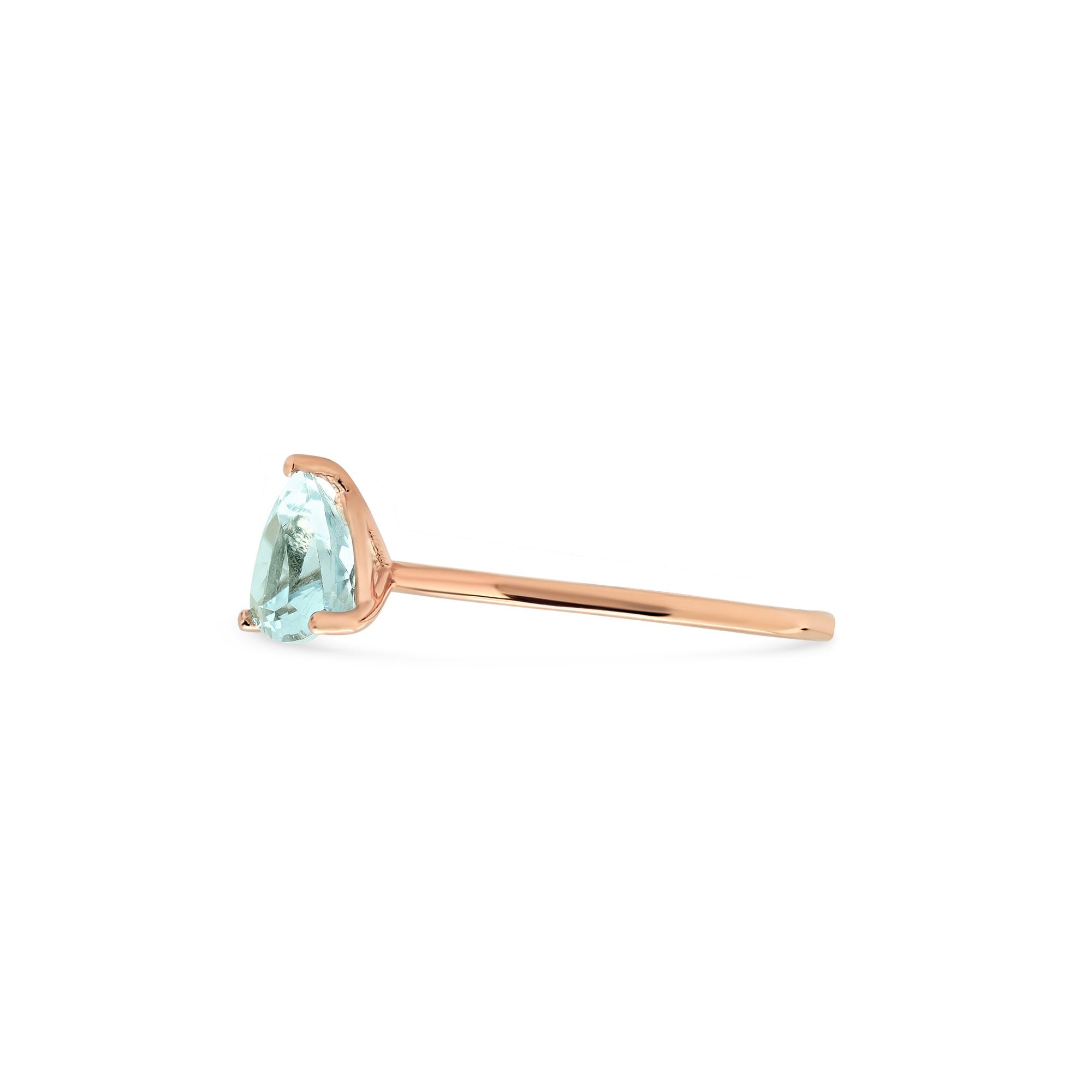 Luxury trillion cut aquamarine ring gift for her