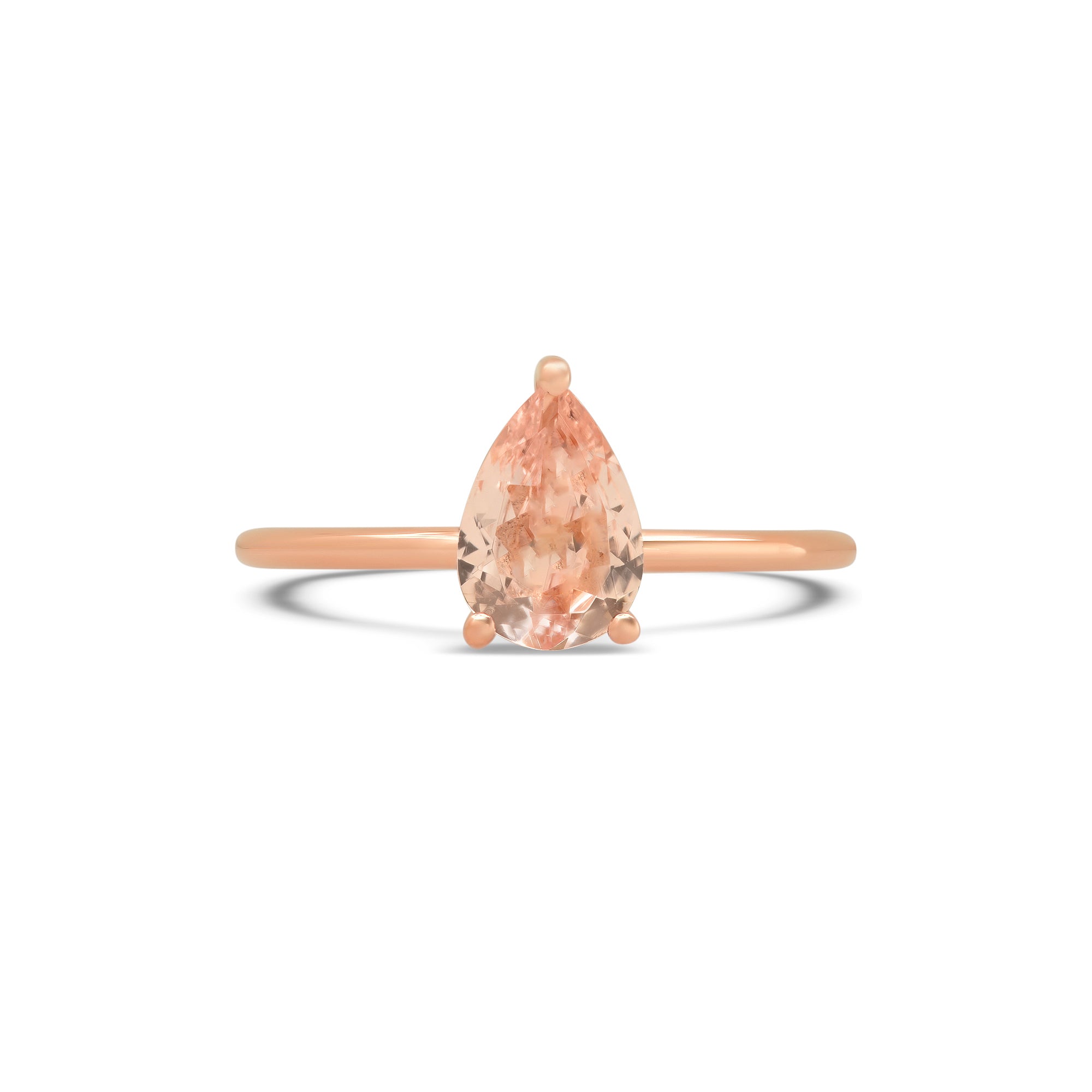Pear shape morganite engagement ring 1 ct diamond halo
