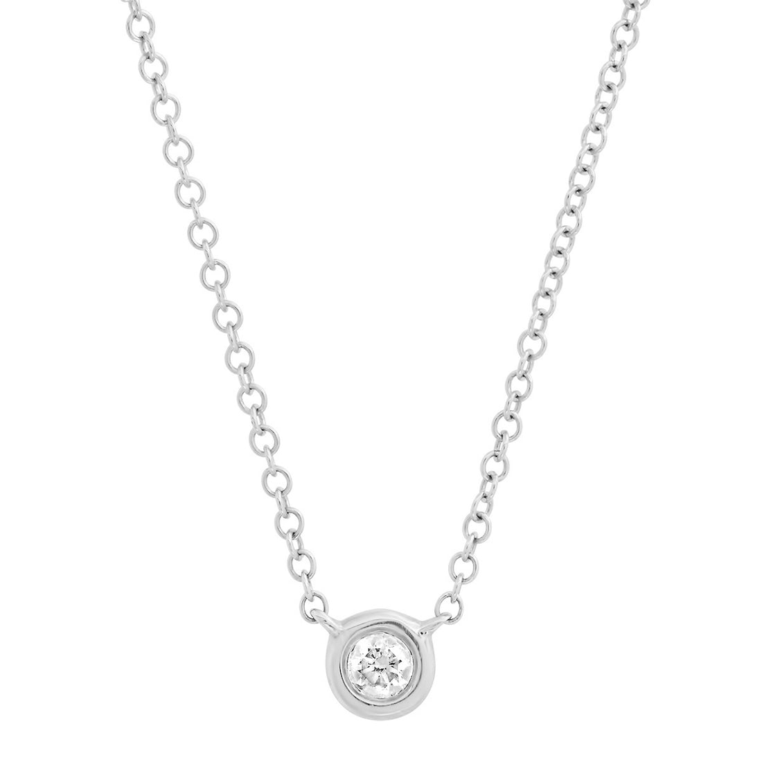 Round Diamond Bezel Setting Necklace (3 gold colors)