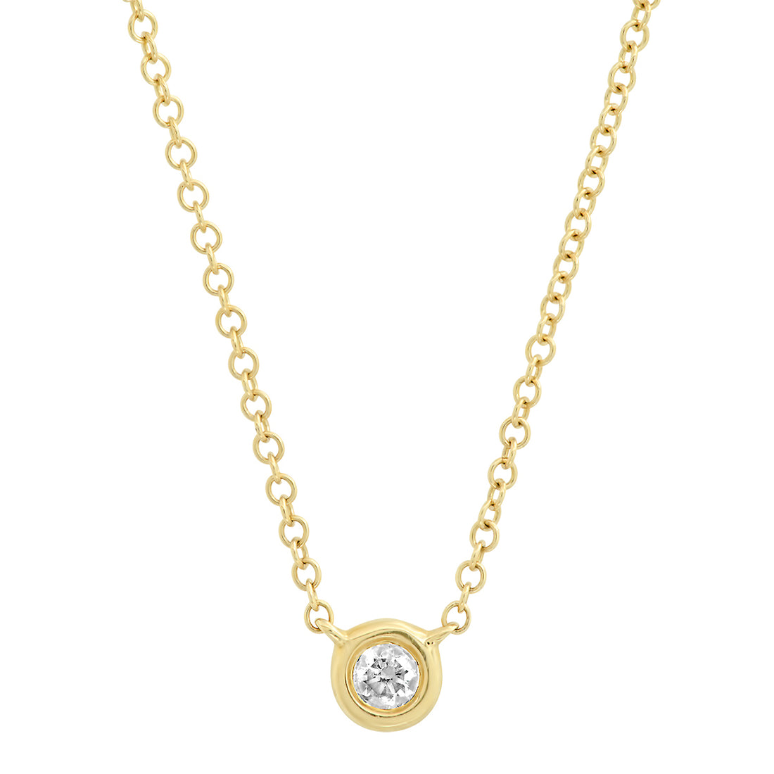 Round Diamond Bezel Setting Necklace (3 gold colors)