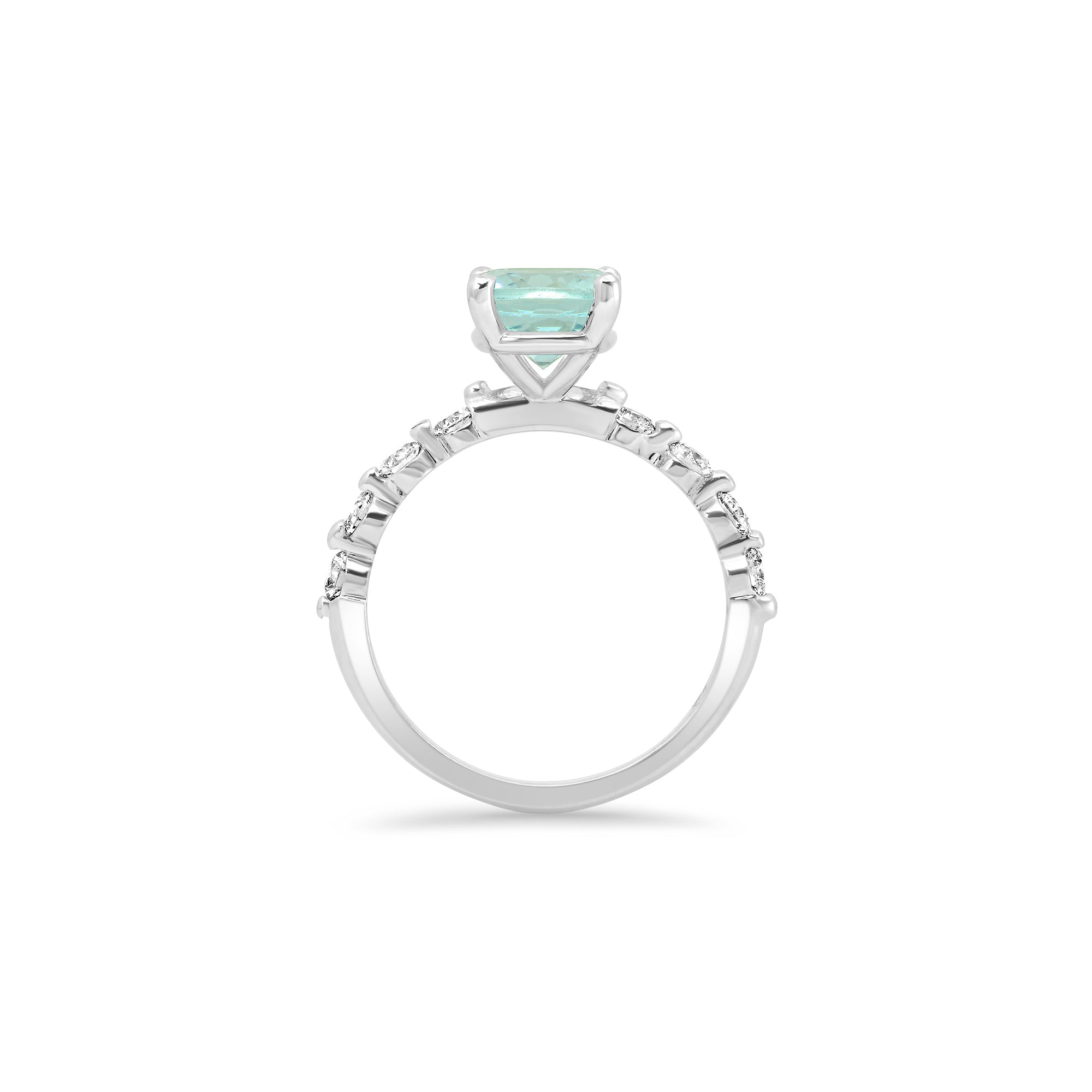 Elongated Cushion Aquamarine Ring (single prong setting) / Aquamarine Engagement Ring / Elegant Ring / Gift for Her / Single Prongs