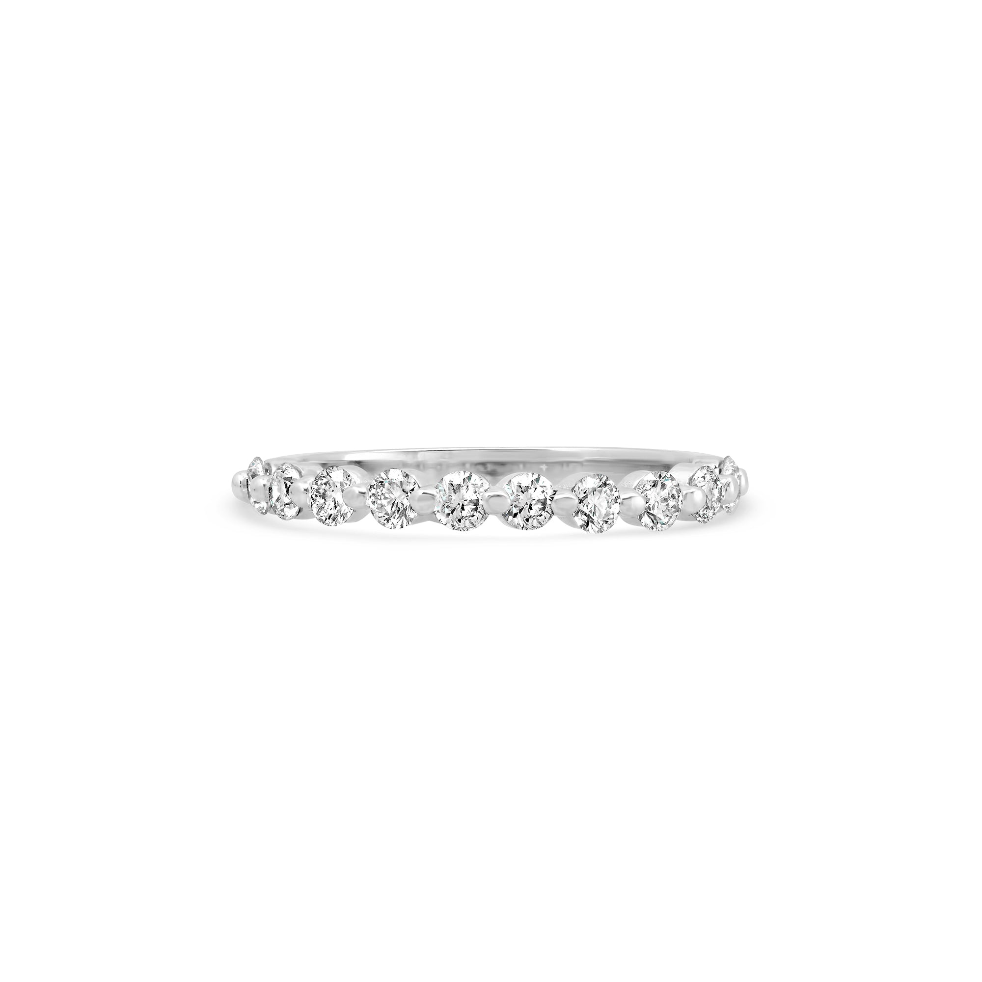 Single Prong Diamond Band – 14K Gold Wedding Jewelry