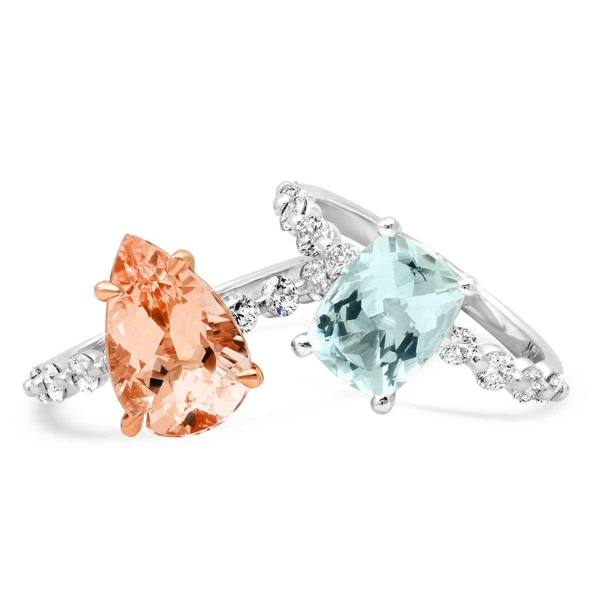 Elongated Cushion Aquamarine Ring (single prong setting) / Aquamarine Engagement Ring / Elegant Ring / Gift for Her / Single Prongs