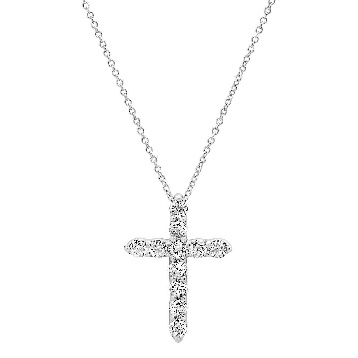 Natural Diamond Cross Necklace TCW. 1 ct / Natural Diamonds / Round Brilliant / Luxury Gift