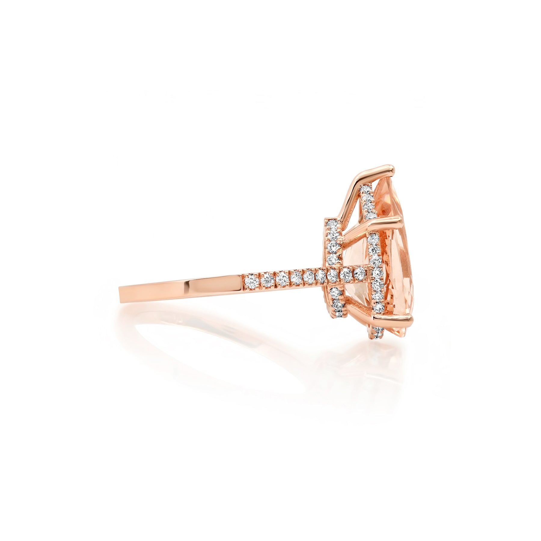 4.5 ct morganite ring with diamond halo