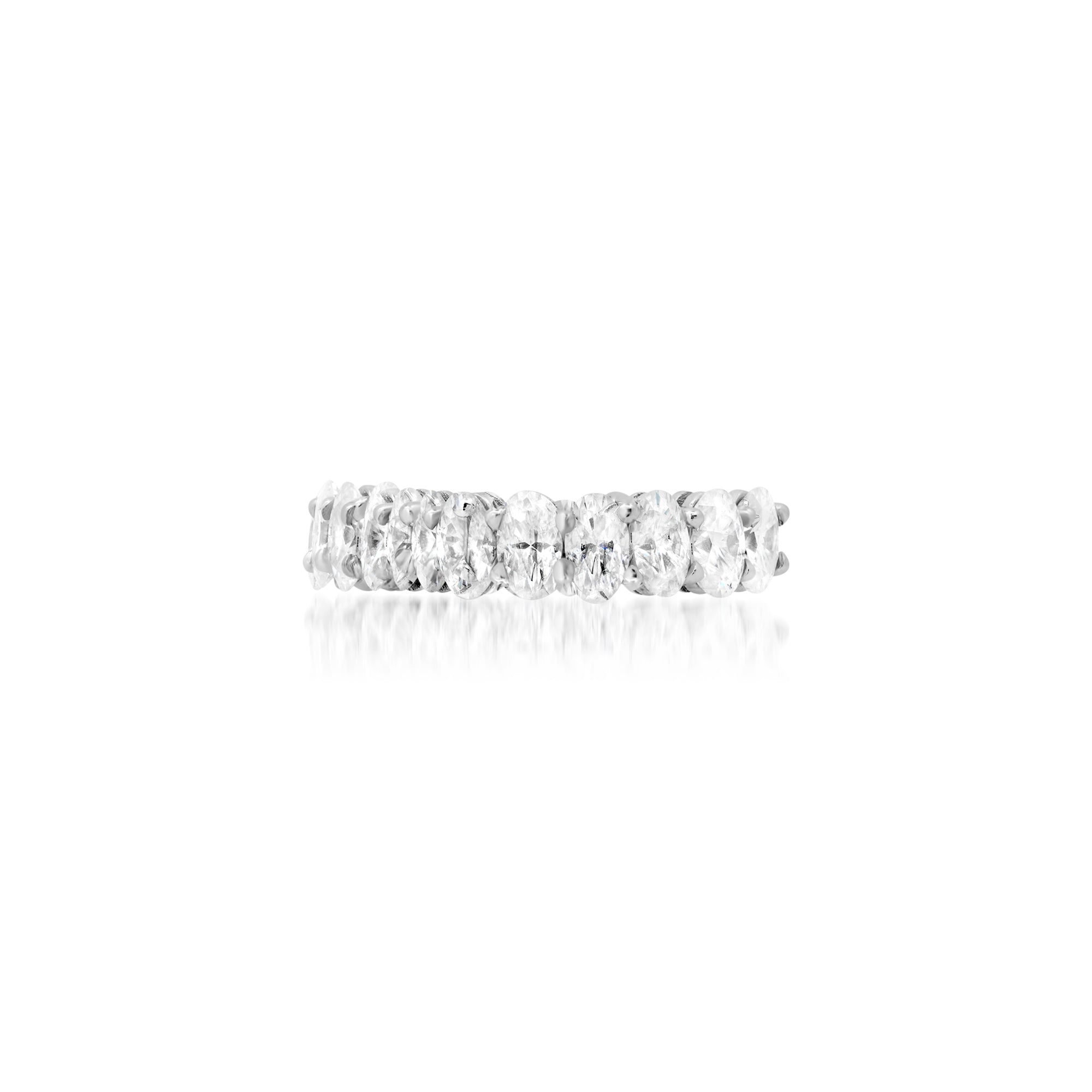 Oval Moissanite Wedding Band – TCW 2.08 ct with Warranty Card