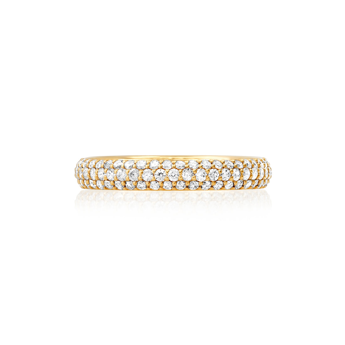 Full Eternity Band/3 Row Diamond Band (Width 3.3 mm)/ Diamond Wedding Band / Luxury Wedding Jewelry/ 3 Way Pave