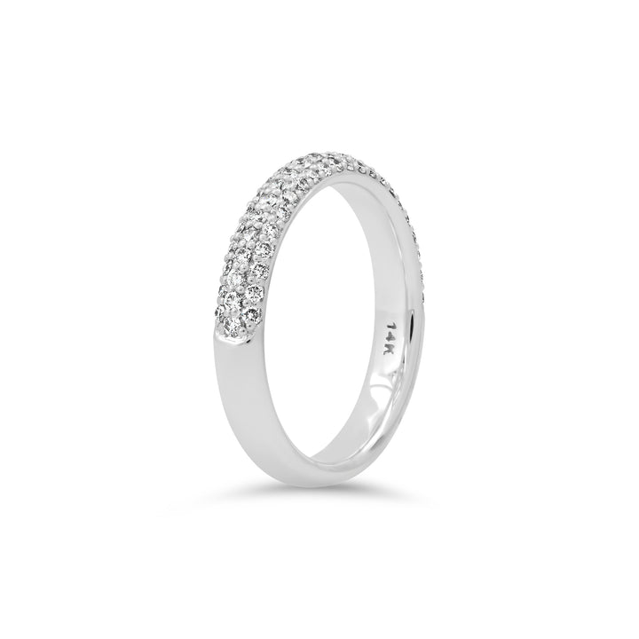 Half-way Eternity Band/ 3 Row Diamond Band (Width 3.3 mm)/ Wedding Jewelry / Wedding Gifts / Anniversary Gifts / Gifts for Her