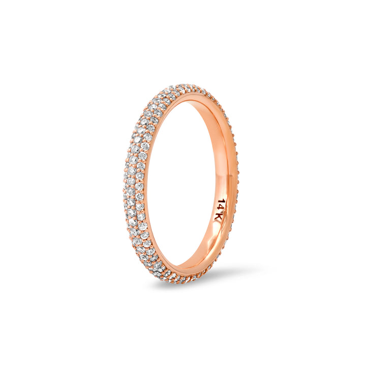Full Eternity Band/3 Row Diamond Band (Width 2.9 mm)/ Diamond Wedding Band / Wedding Jewelry / Wedding Gifts