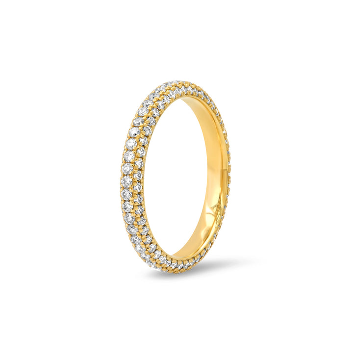 Full Eternity Band / 3 Row Diamond Band (Width 2.9 mm)/ Diamond Wedding Band / Natural Diamond Wedding Band / Gift for Her