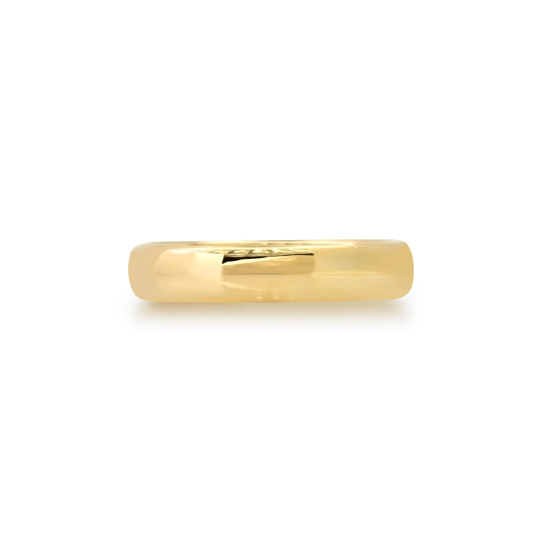 14k gold wedding band 4mm high polish