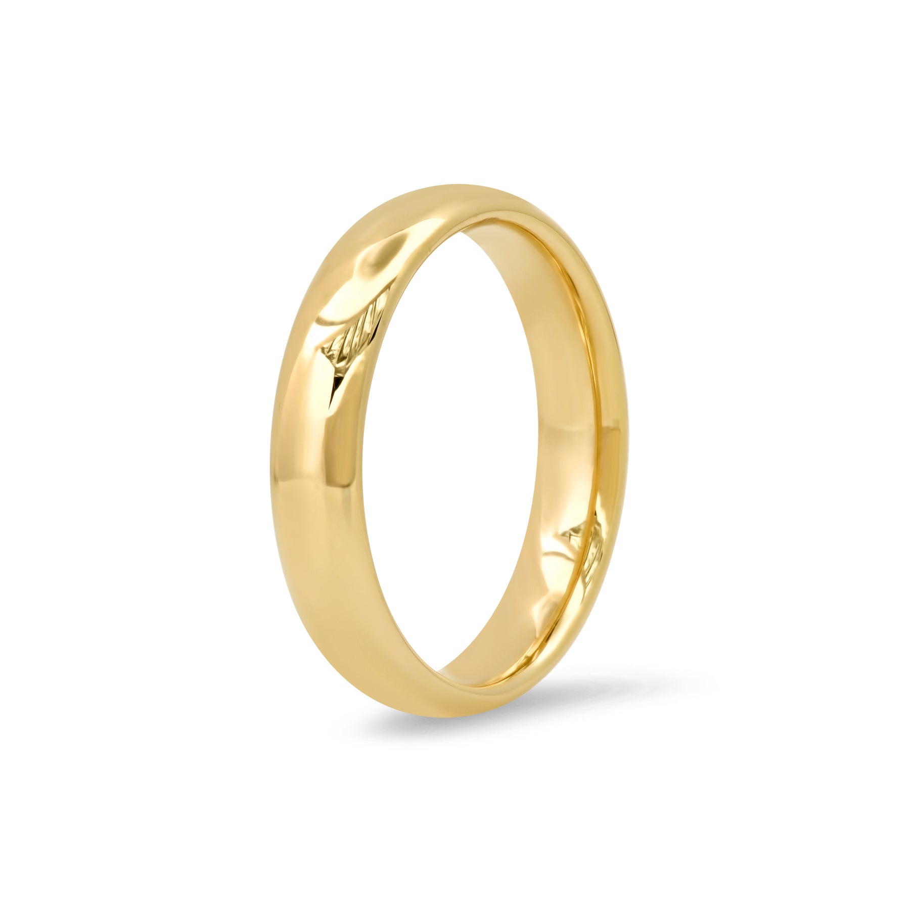 Men's gold wedding ring comfort fit 4mm