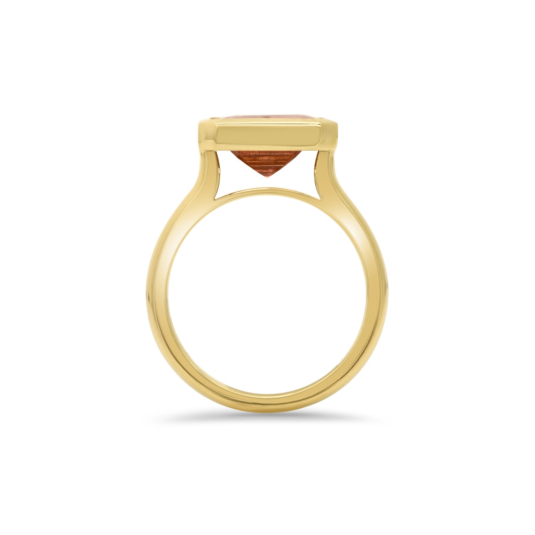 Emerald Cut Morganite Gold Bezel Setting – 5 ct