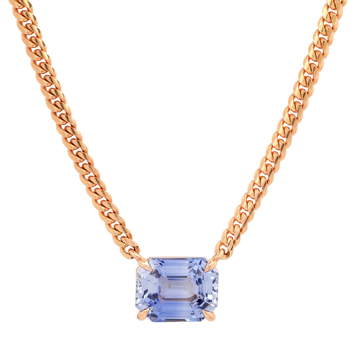 Christine K Jewelry blue sapphire cuban chain