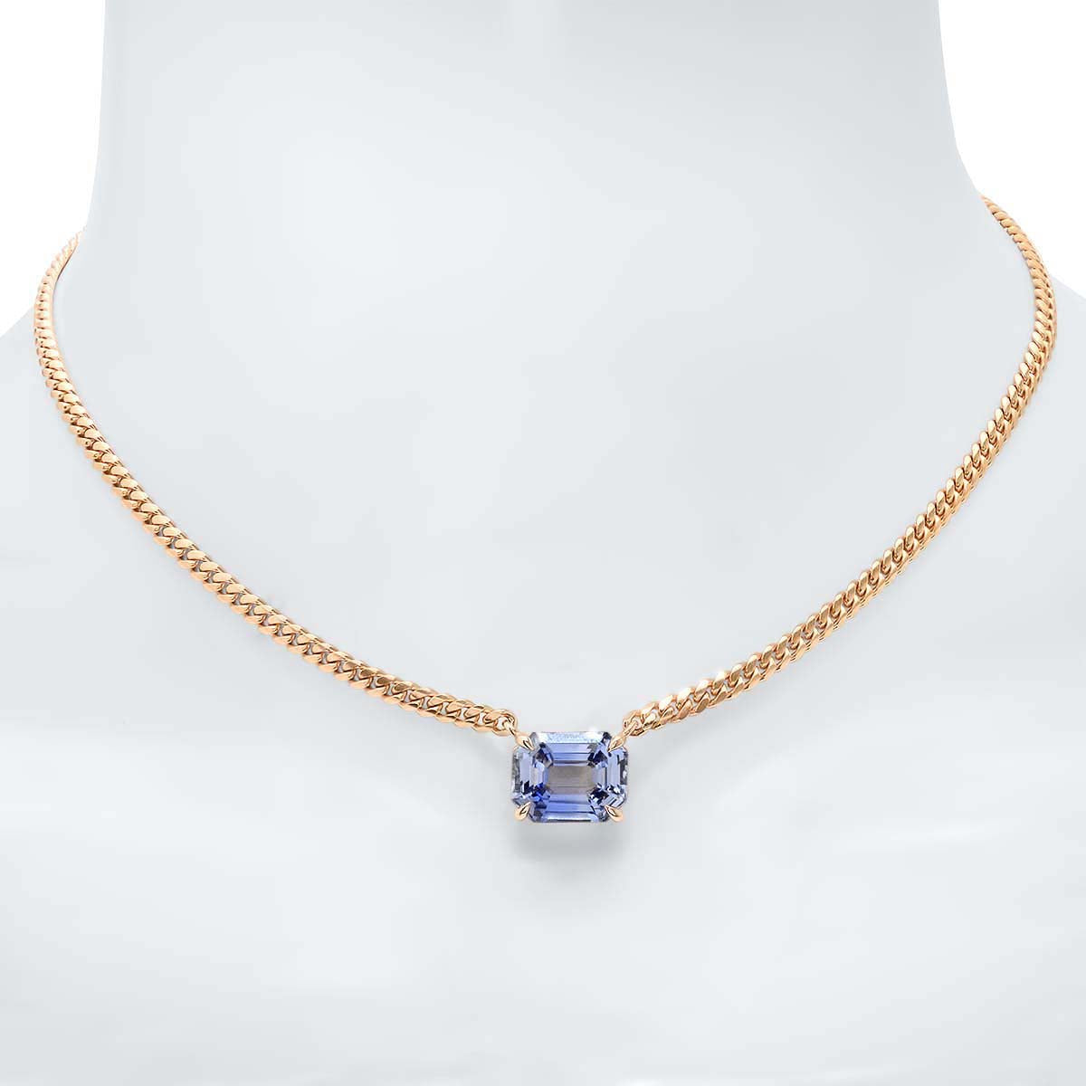 handmade blue sapphire necklace with 14k gold chain
