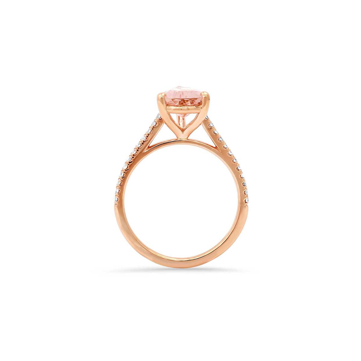 Pear Shape Pink Tourmaline Cathedral Setting Ring