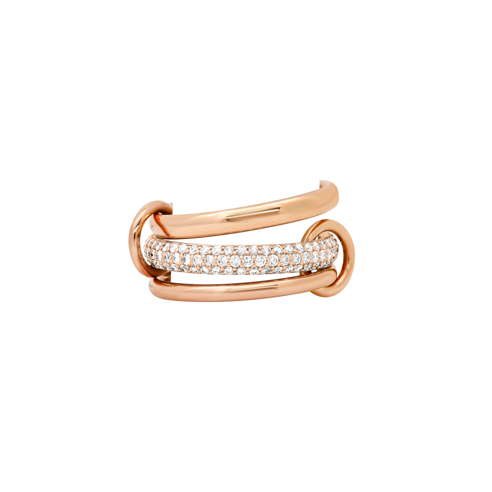 14k gold stackable diamond ring set