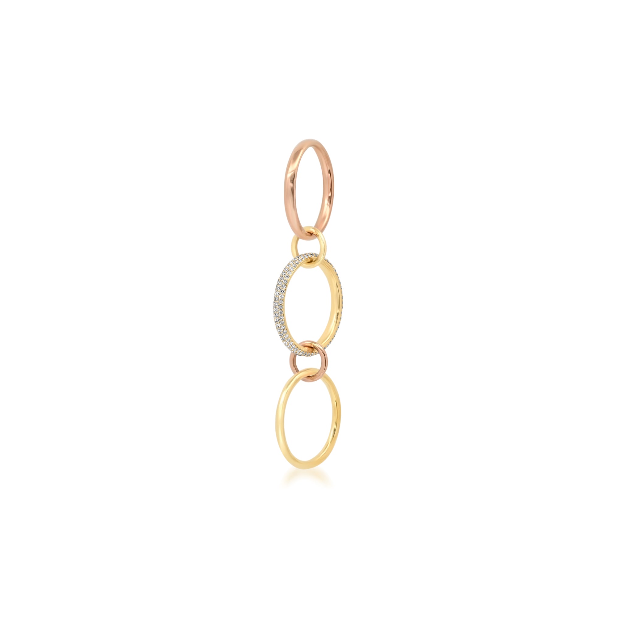 Solid Gold/ 3 Stackable Rings Connectors (small) Full Eternity / Micro Pave Diamond Band