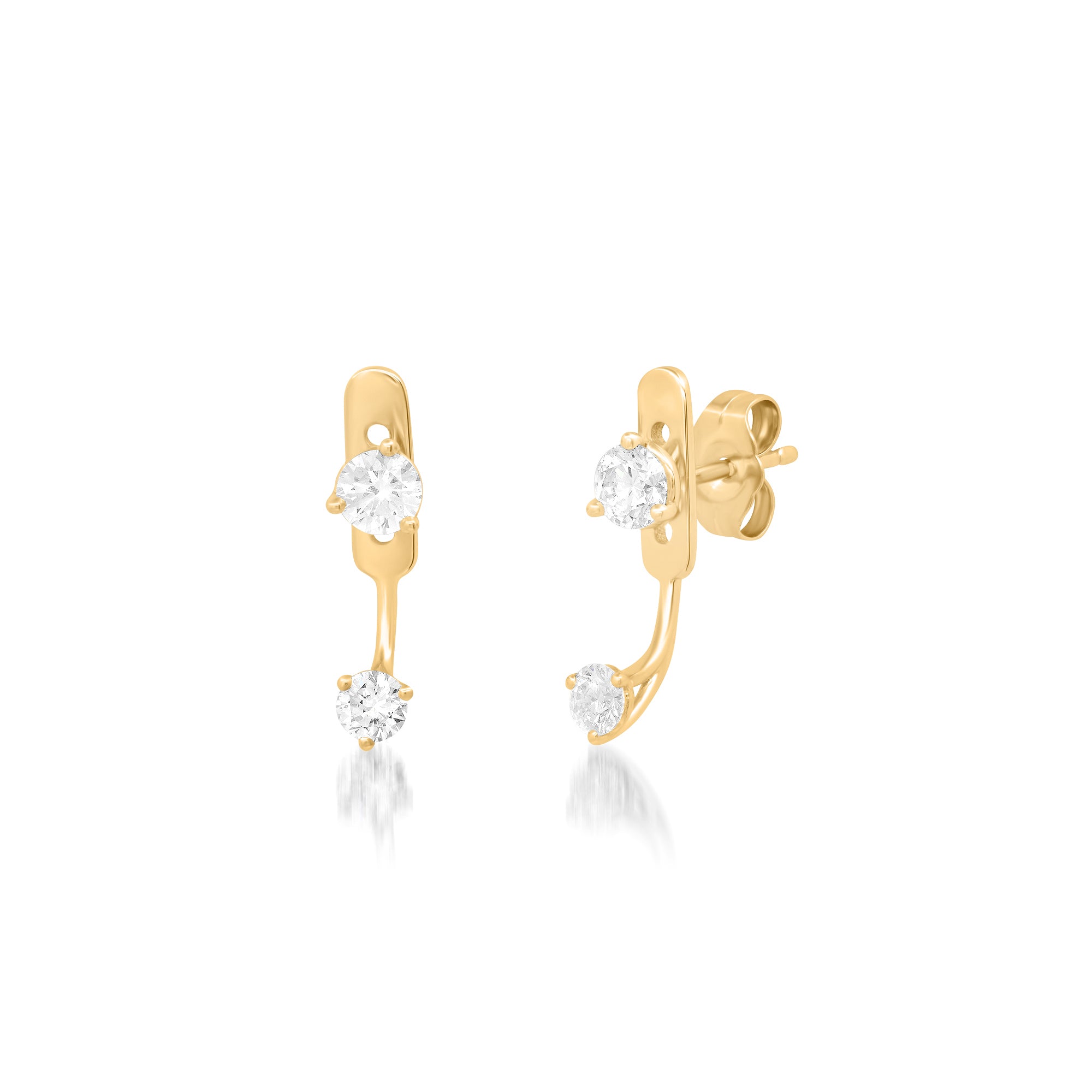 Diamond Stud Jacket Earrings – TCW 0.60 ct Natural Diamonds