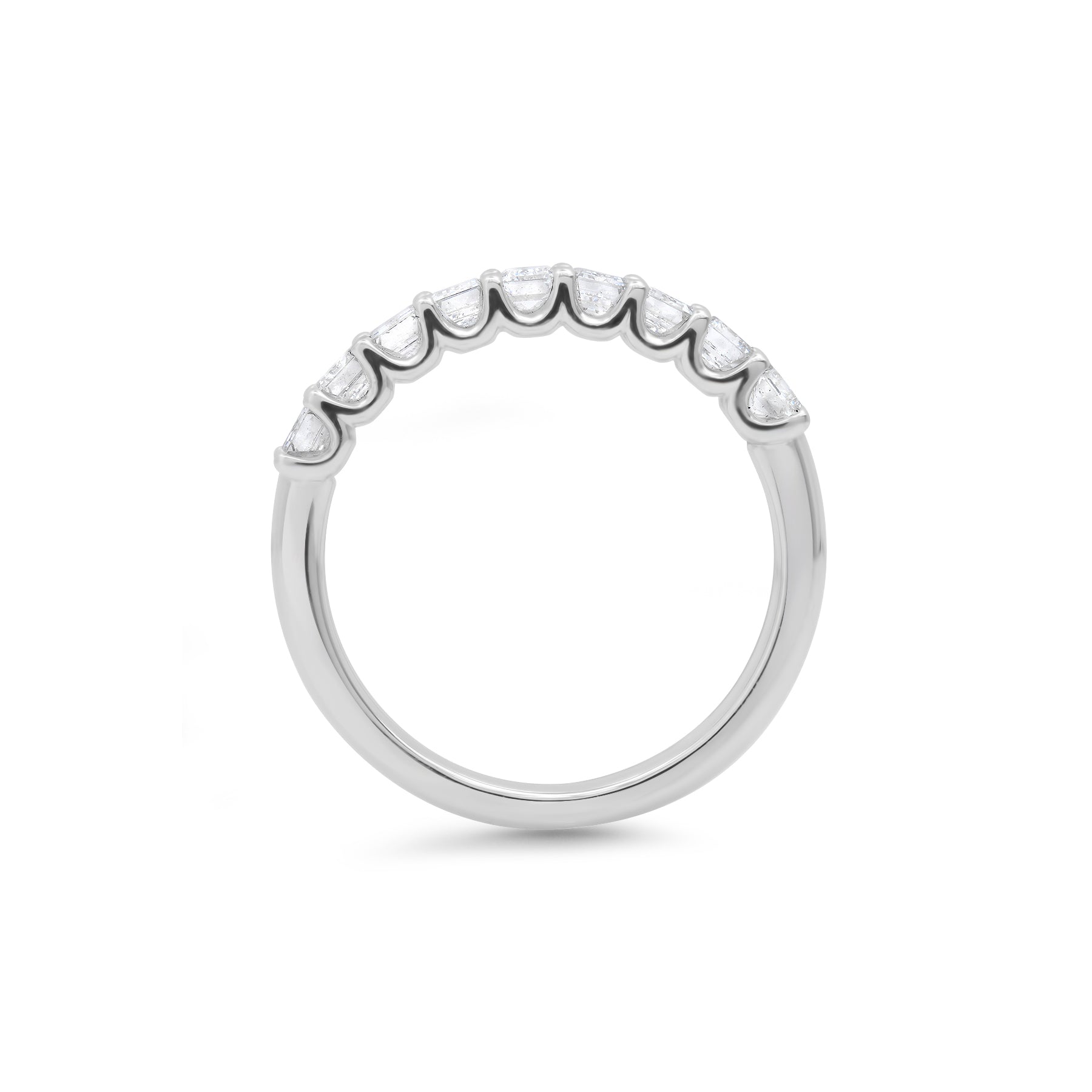 1.3 ct Emerald Cut Diamond Wedding Band / Eternity Band / Half Way Eternity Band