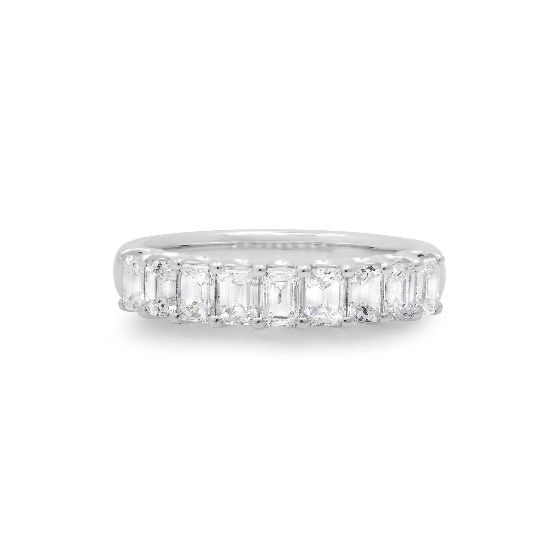 1.3 ct Emerald Cut Diamond Wedding Band / Eternity Band / Half Way Eternity Band