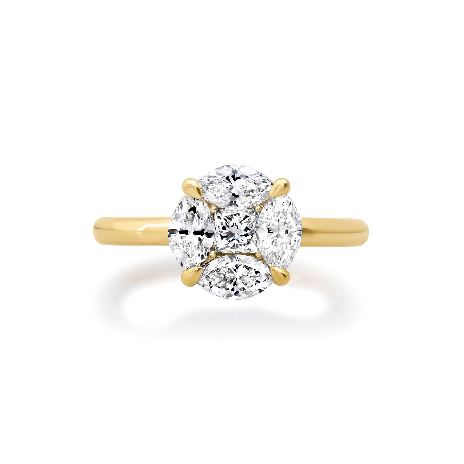 Round Shape Multi Diamonds Ring front view