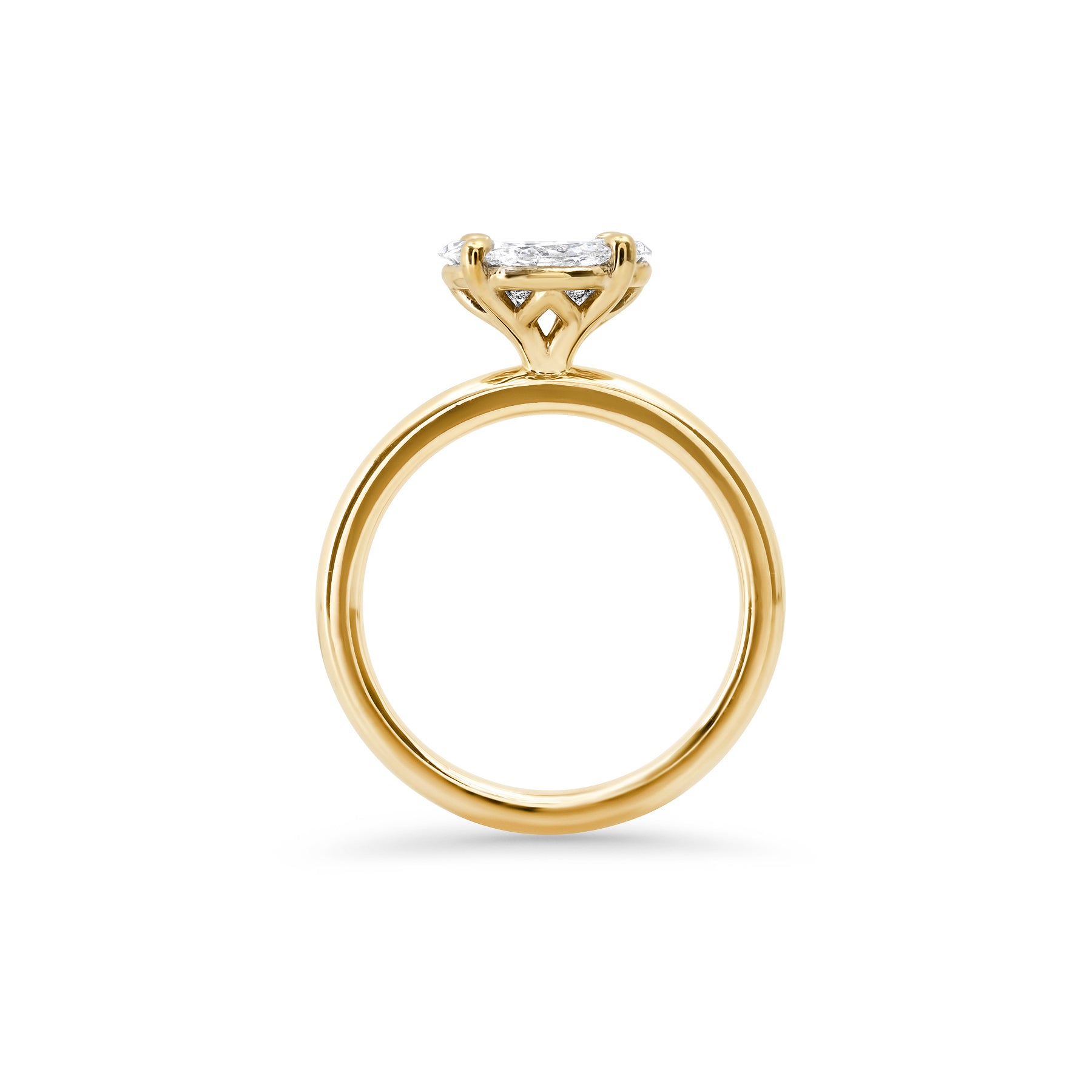 Round Shape Multi Diamonds Ring side profile