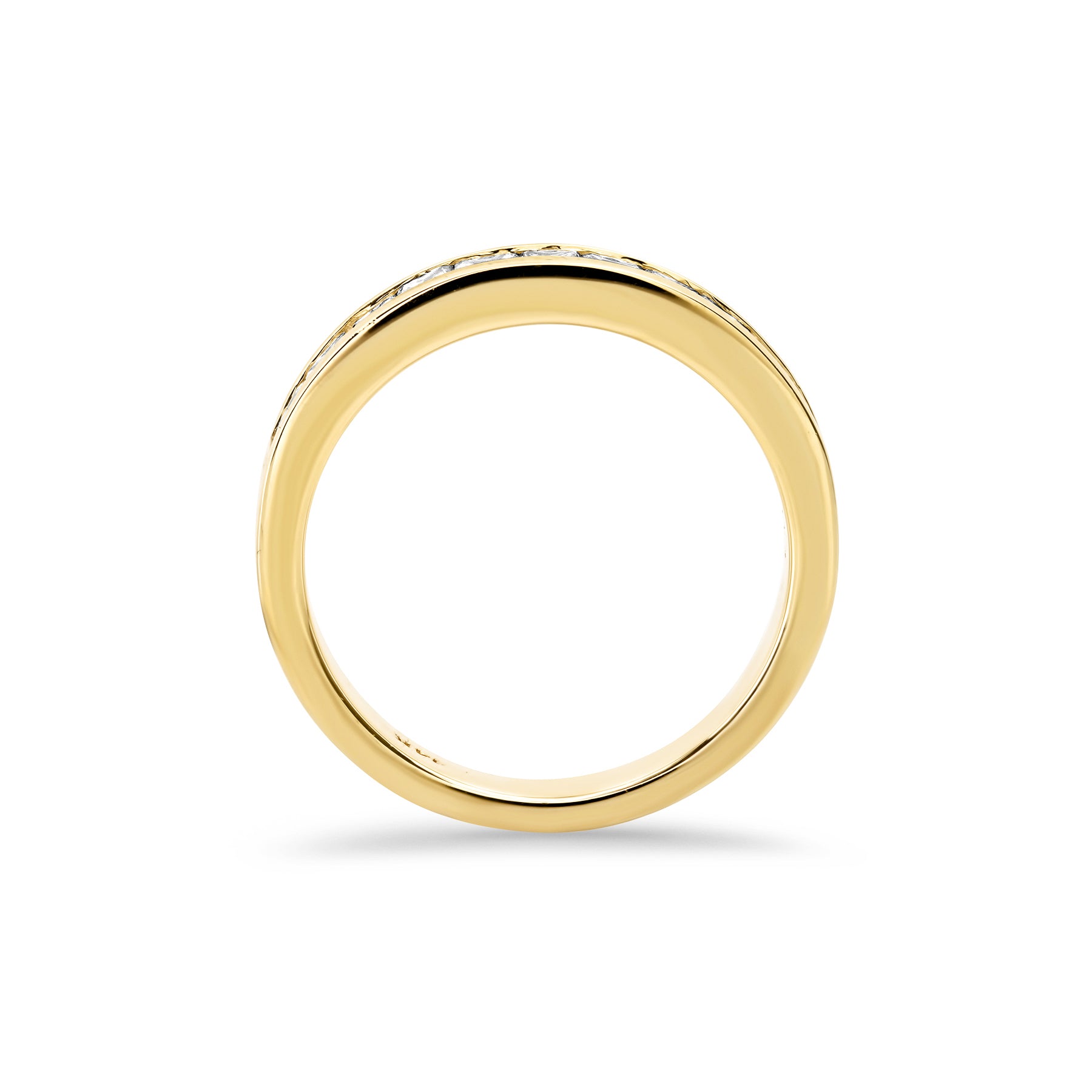 Half-way eternity band with princess-cut diamonds