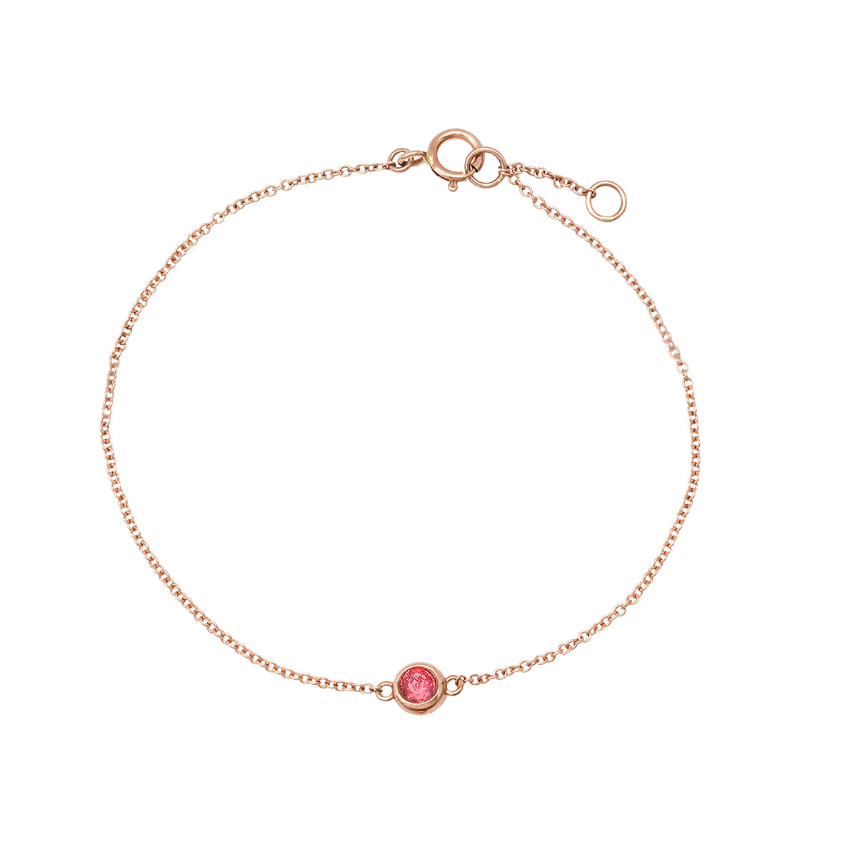 3mm pink tourmaline gold bracelet