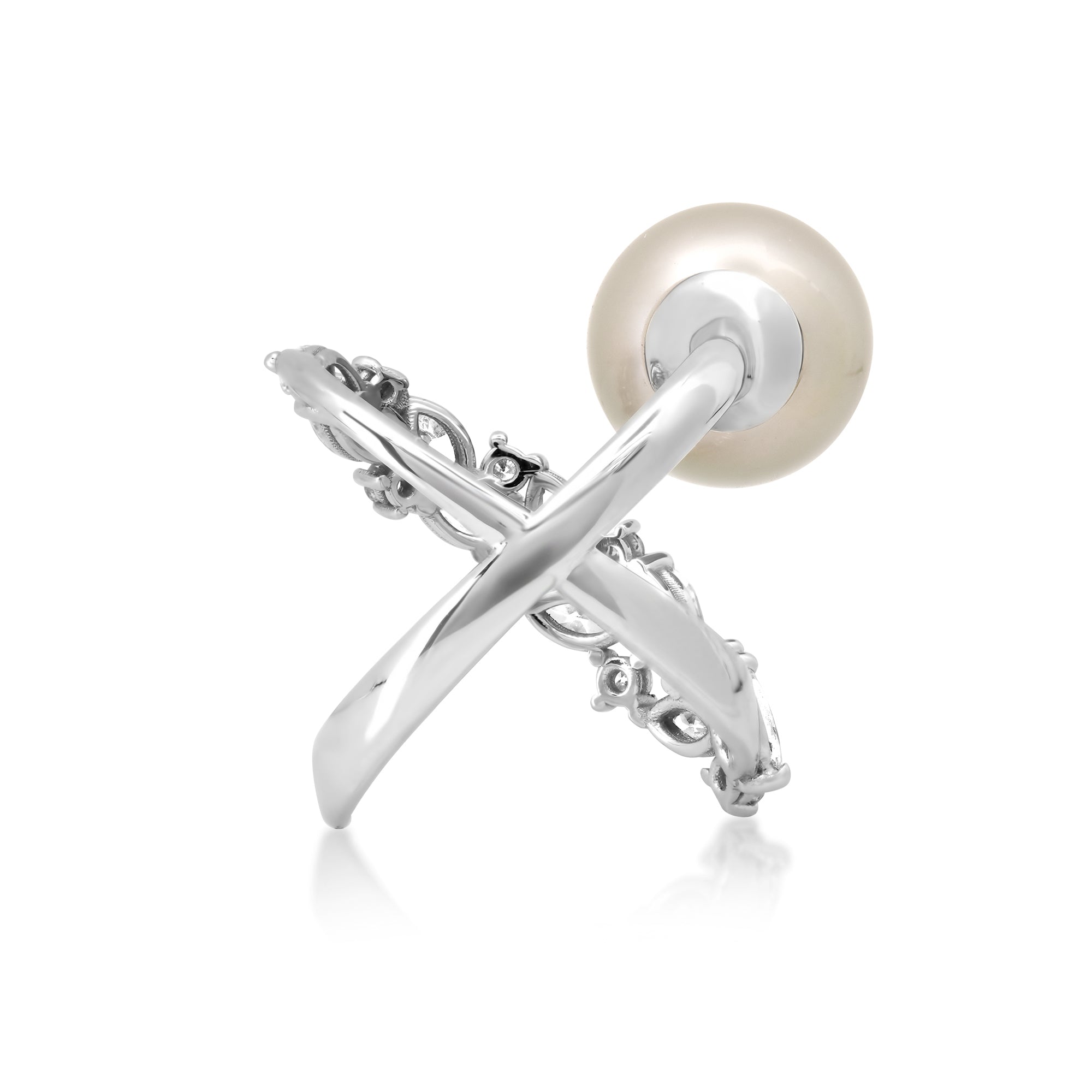 Christine K Jewelry handcrafted pearl and diamond ring