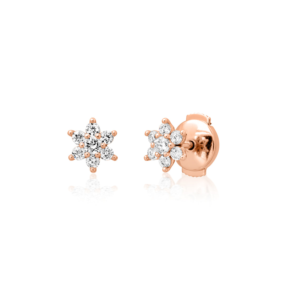 handmade snowflake diamond stud earrings with European lock
