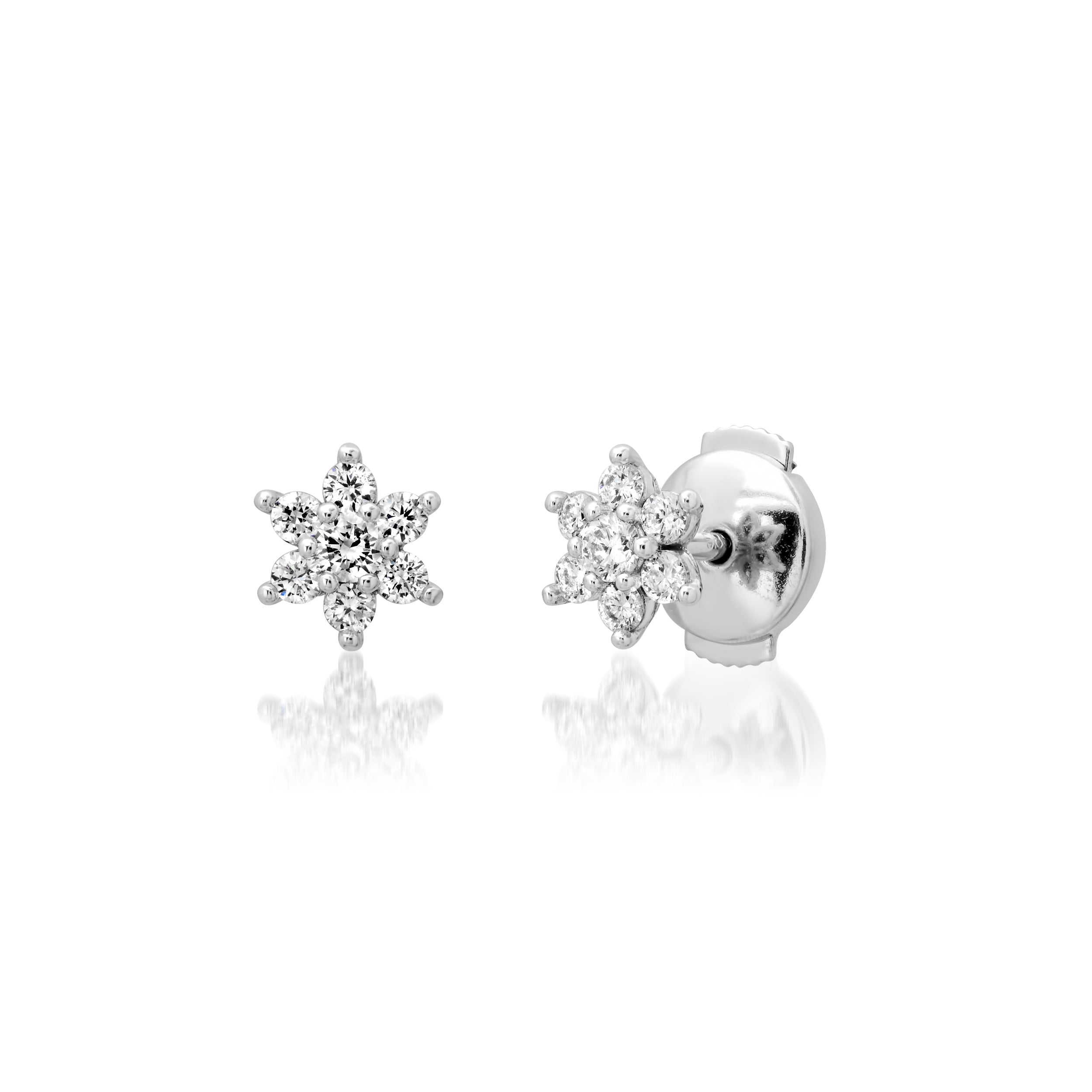 snowflake diamond stud earrings 0.25 ct 14k gold