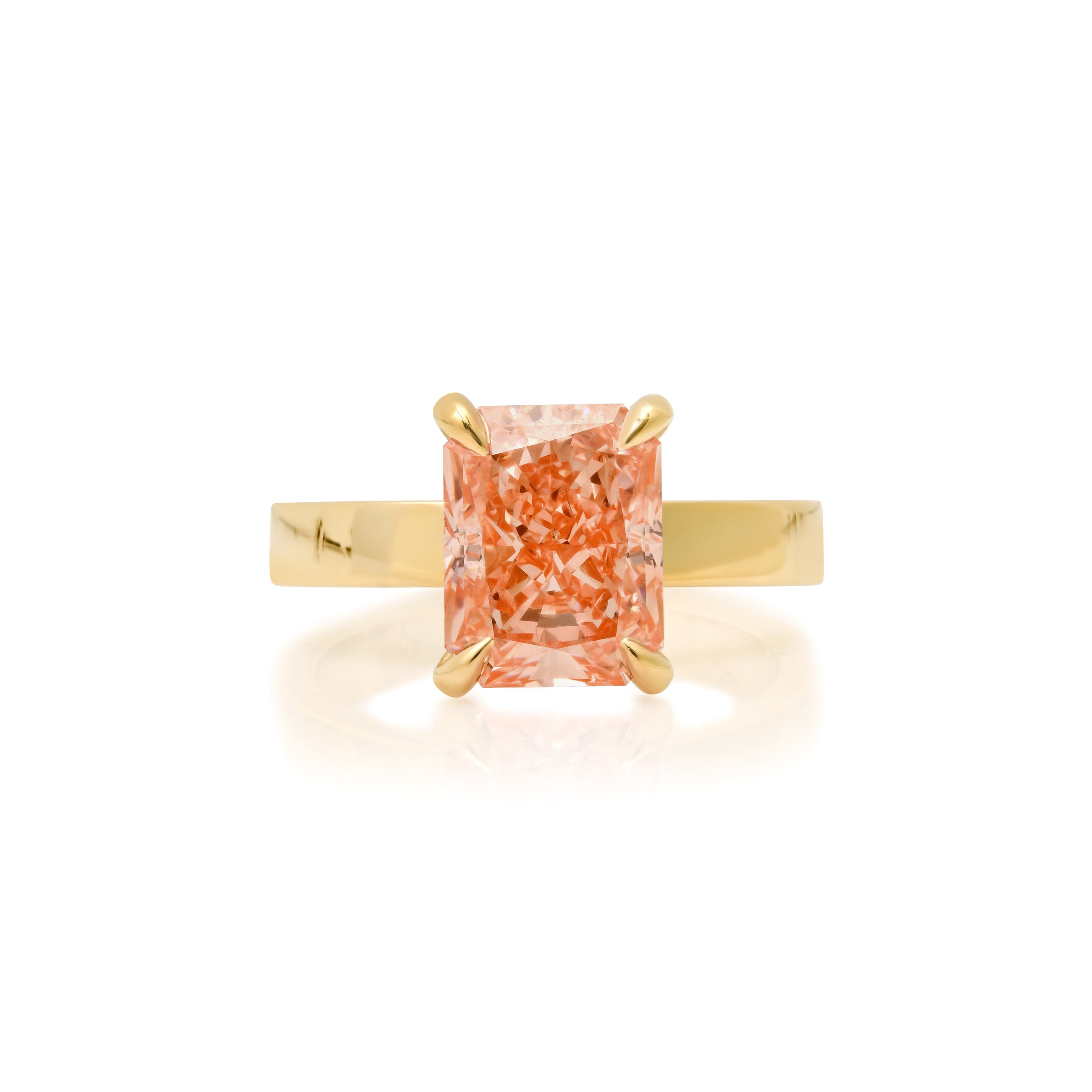 3.04 ct fancy vivid pink lab diamond ring radiant cut IGI certified