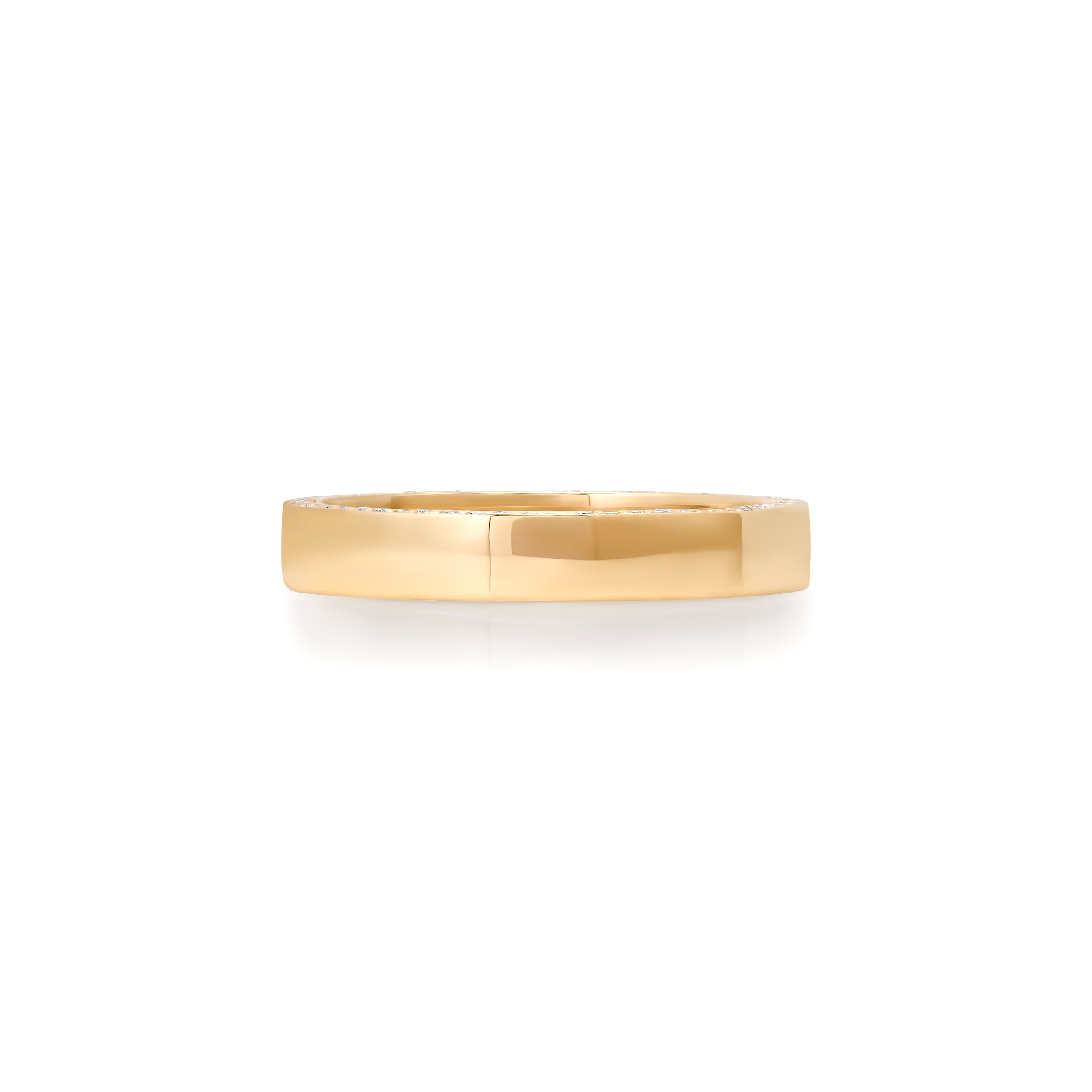 14k gold wedding band with lab diamond pavé – 3.7mm men’s and women’s ring