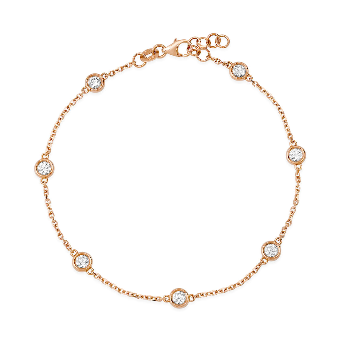 Natural Diamond Bezel Set .10ct Each Bracelet / Luxury Gift