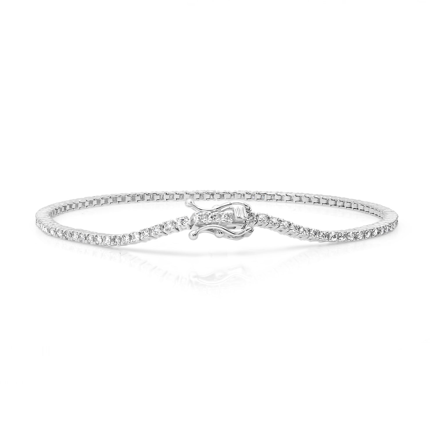 Natural Diamond Tennis Bracelet TCW 1.26 ct. / Luxury Bracelet / Gift for Her