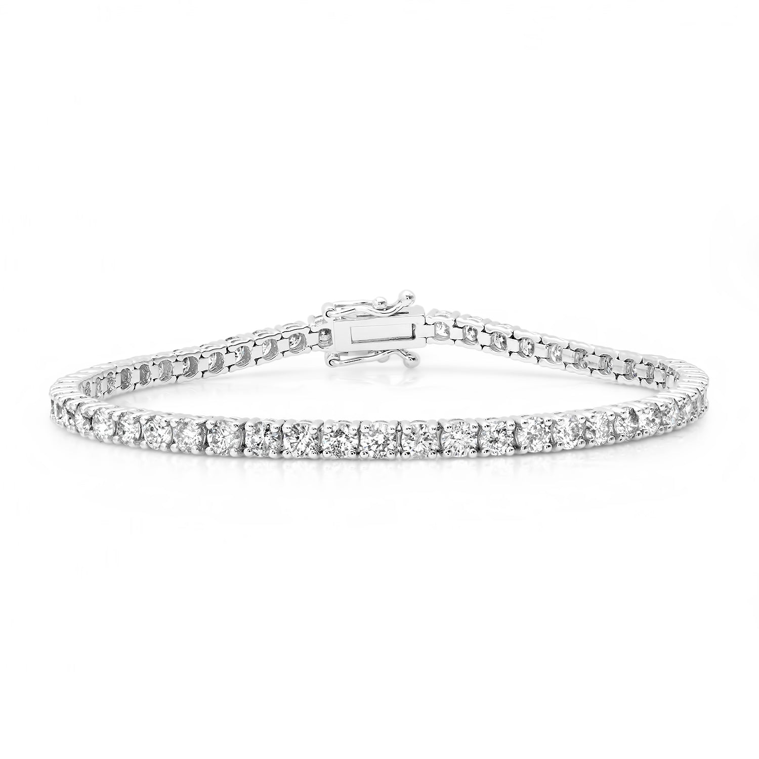 Natural diamond tennis bracelet 5.69 ct 18k gold