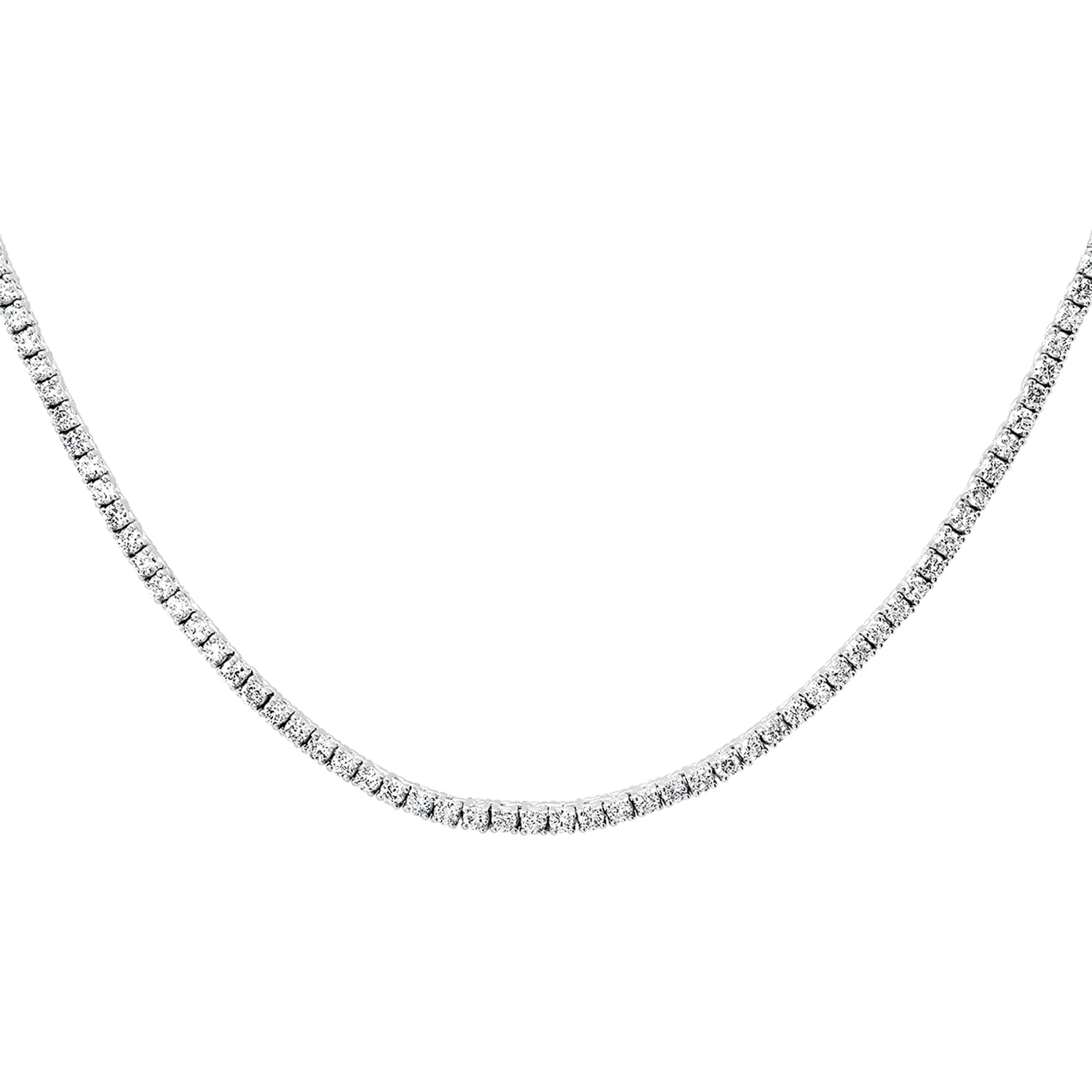 Diamond Tennis Necklace – 4 Ct Natural Diamonds, 14K Gold, 17 Inches