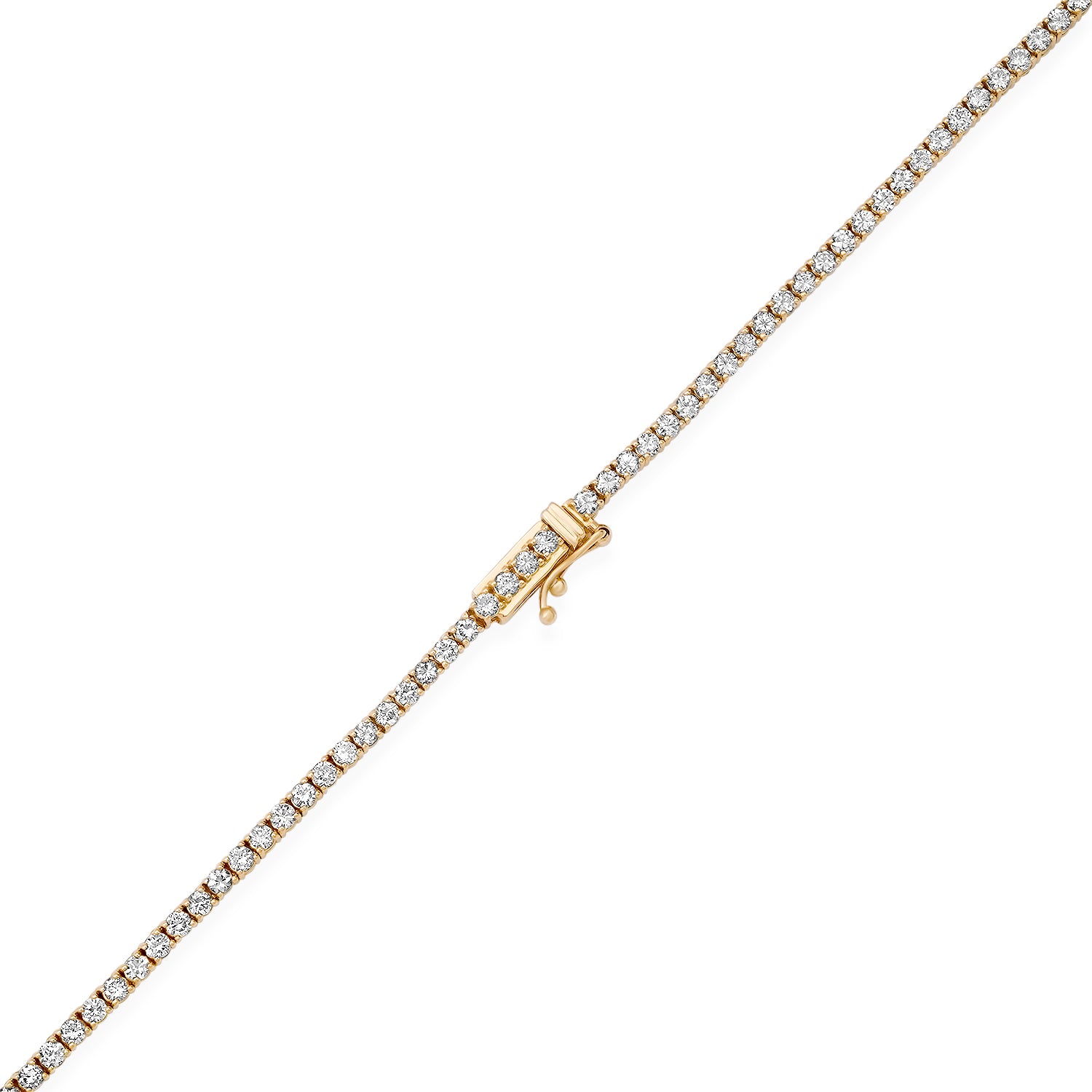Diamond Tennis Necklace – 5.55 Ct Natural Diamonds, 14K Gold, 17 Inches