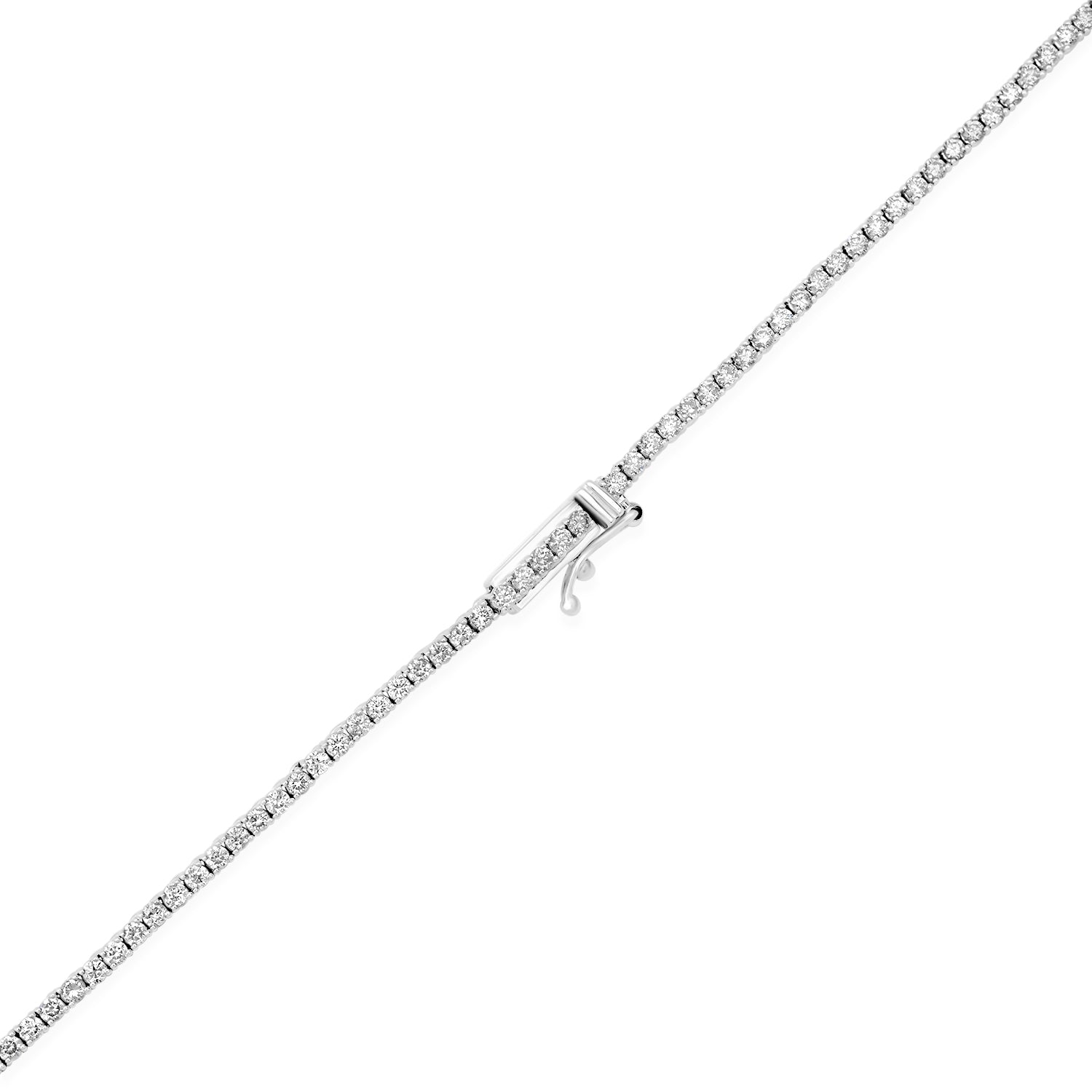 Diamond Tennis Necklace – 4 Ct Natural Diamonds, 14K Gold, 17 Inches