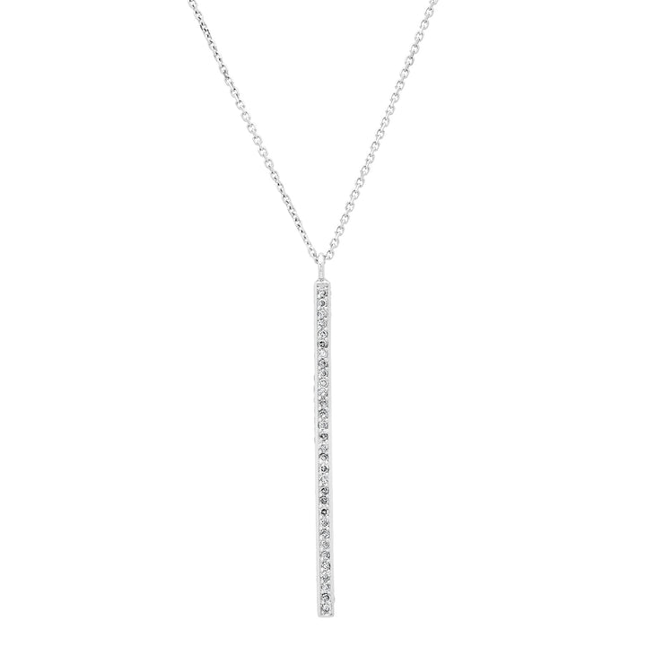 4 Sided Diamond Bar Necklace / 92 Diamonds / Simple Luxury / Minimal Jewelry / TCW 0.41 ct