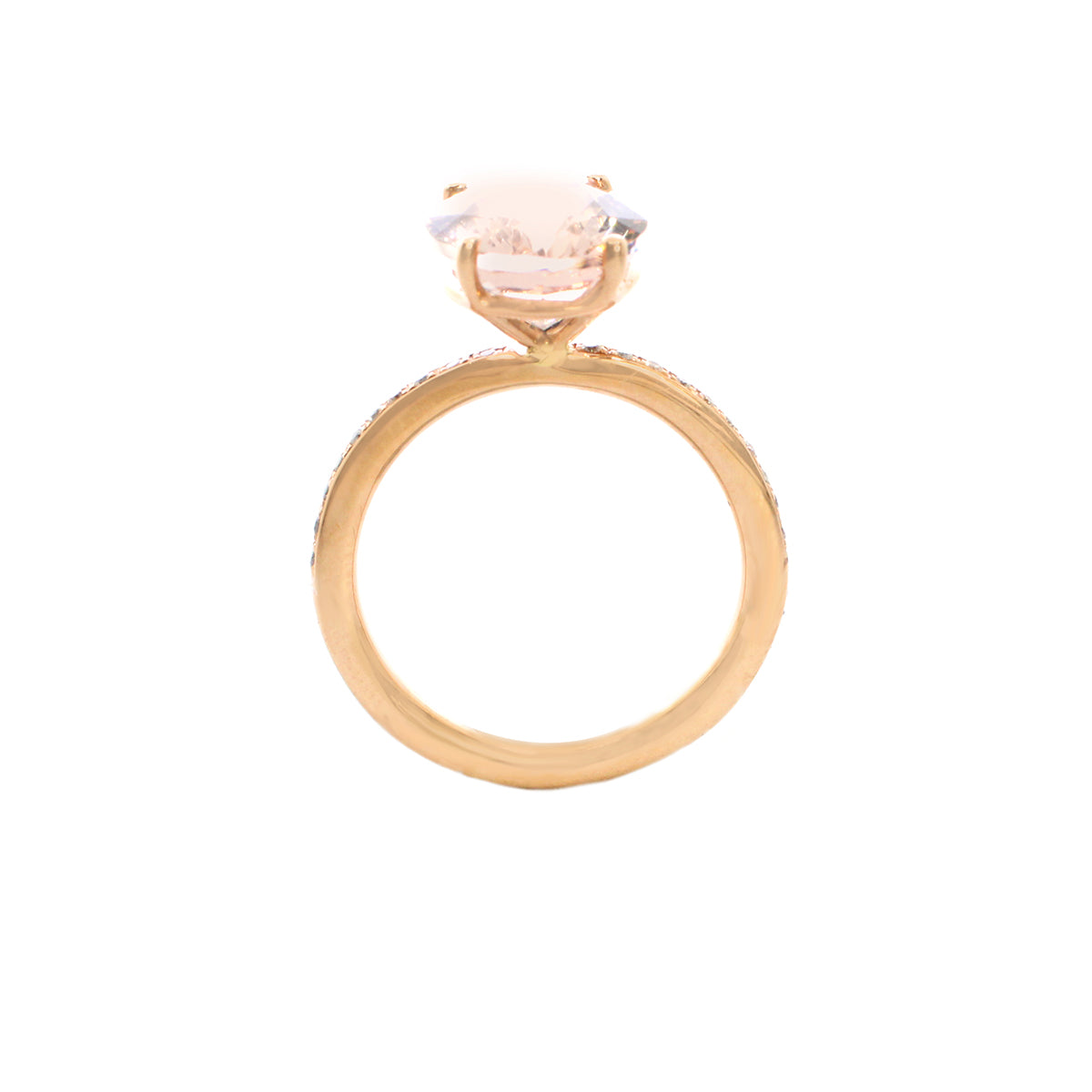 Oval Morganite Diamond Ring 3 ct. in 14k Gold