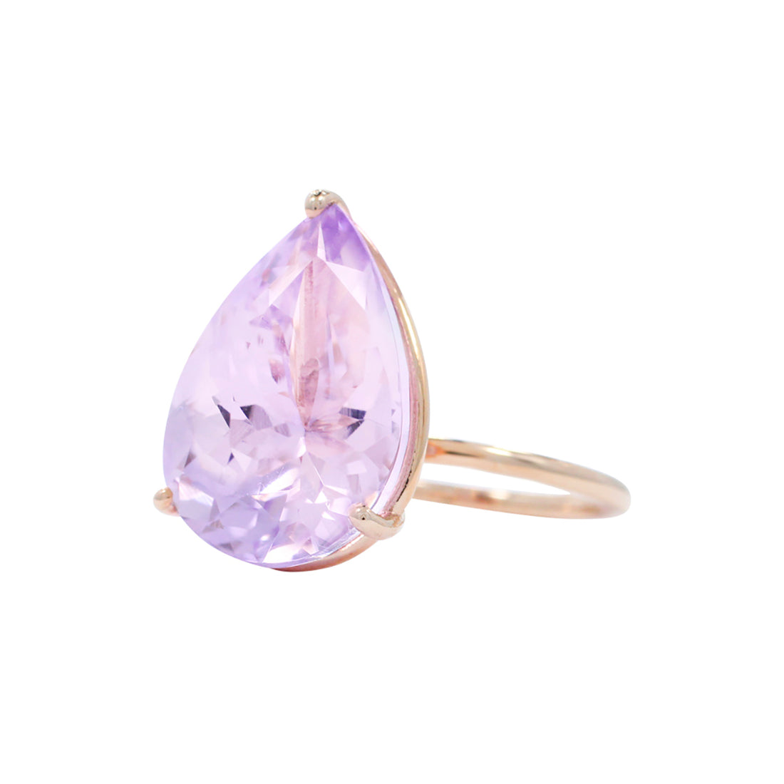 6 ct. Lavender Amethyst Ring with 14K Gold Setting / February BirthStone / Three Gold Color Available